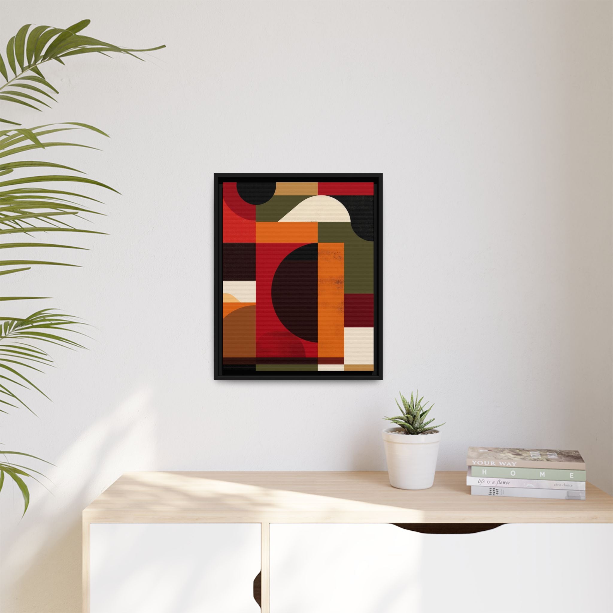Geometric Convergence: Abstract Bauhaus Design, Constructivist Color Blocks, Architectural Art Composition   |   Custom Orders Accepted
