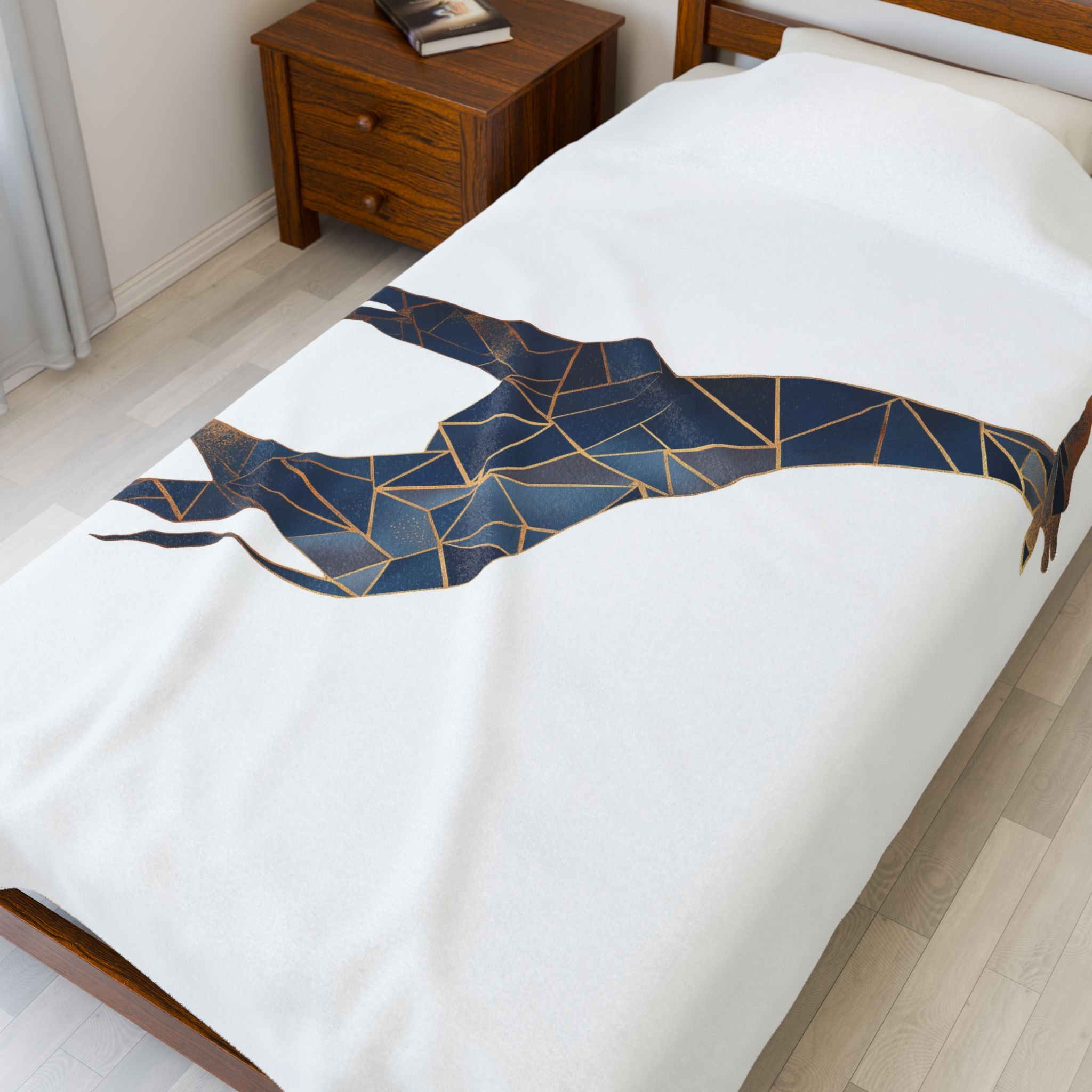 Geometric Giraffe Bedding: Modern Abstract Mosaic , Angular Wildlife Art   |  Personalized & Custom Orders Available