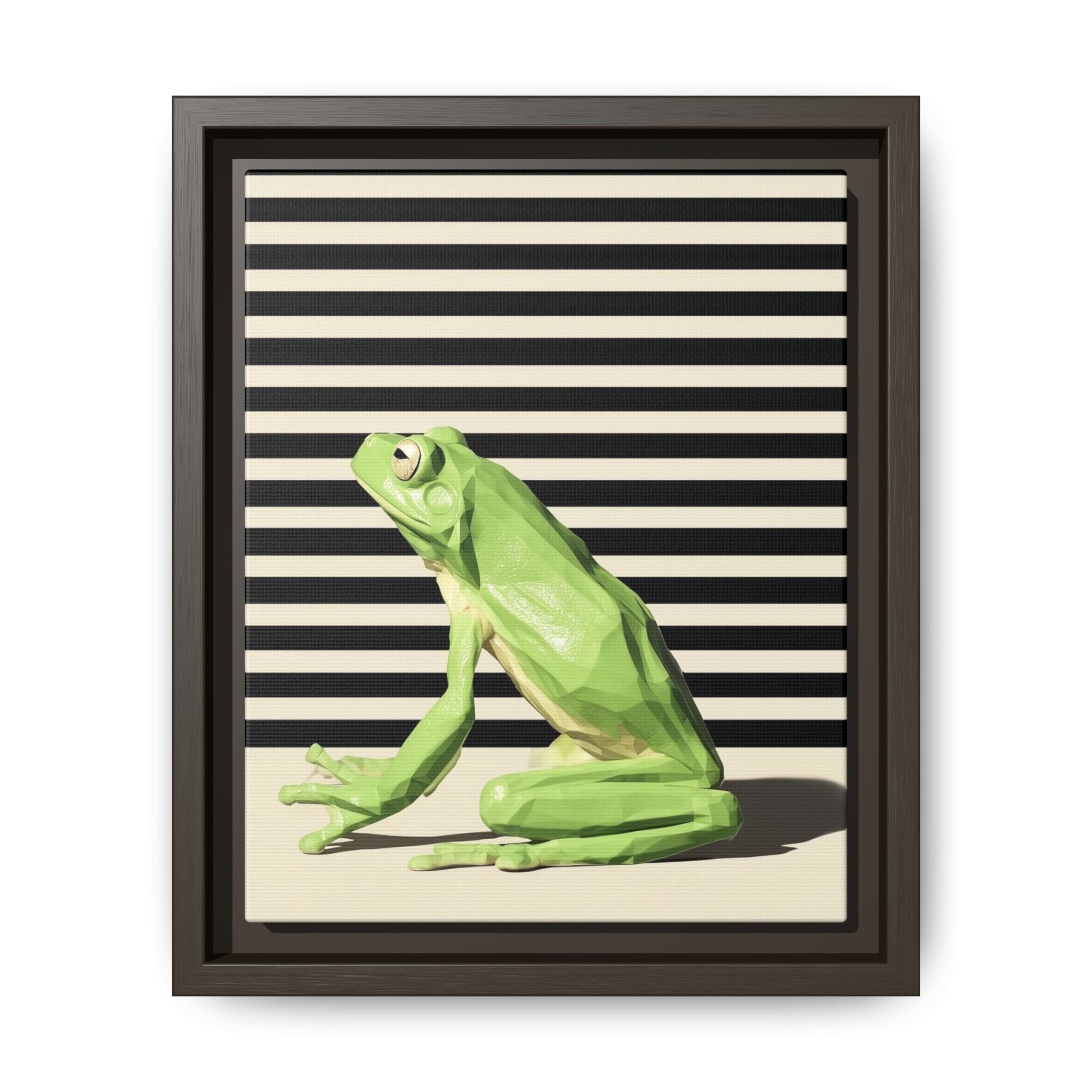 Geometric Frog Framed Print : Low-Poly Amphibian Design, Contemporary Minimalist Art   |  Personalized & Custom Orders Available