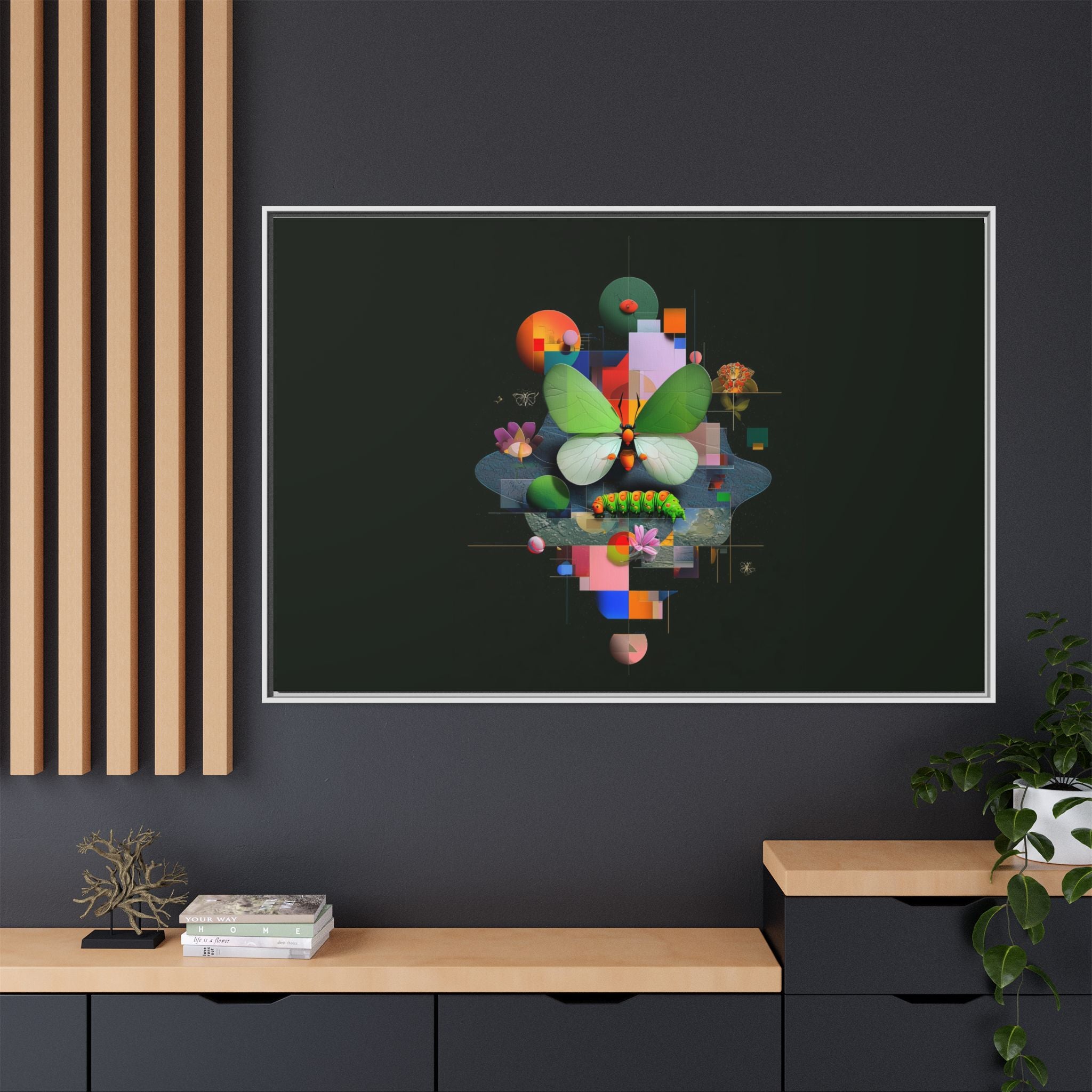 Geometric Metamorphosis: Abstract Nature Composition, Digital Cubist Butterfly Art   |    Custom Orders Available