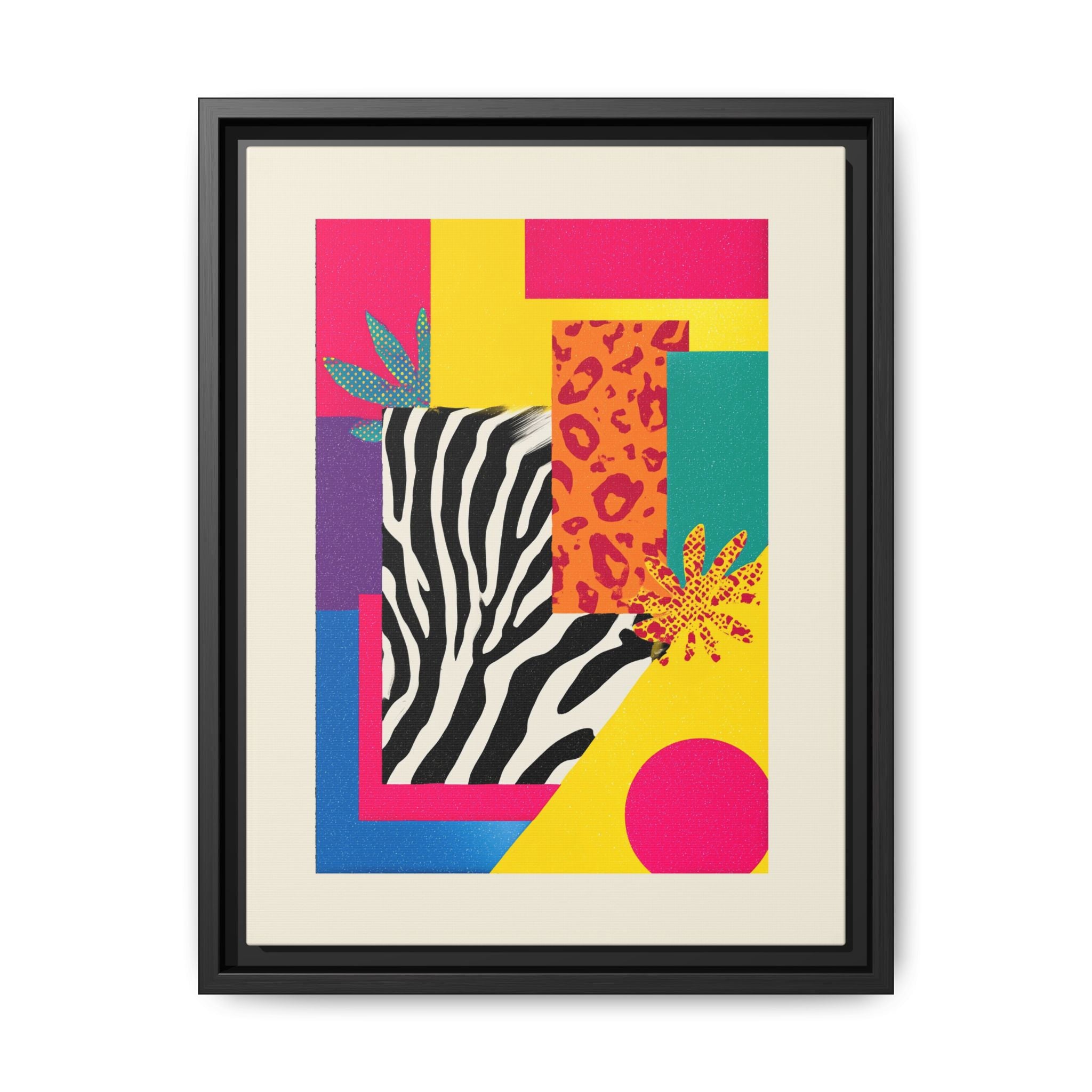 Zebra Stripes & Leopard Spots: 80s Pop Art Design, Memphis Style Graphic, Geometric Color Block Pattern   |   Custom Orders Accepted