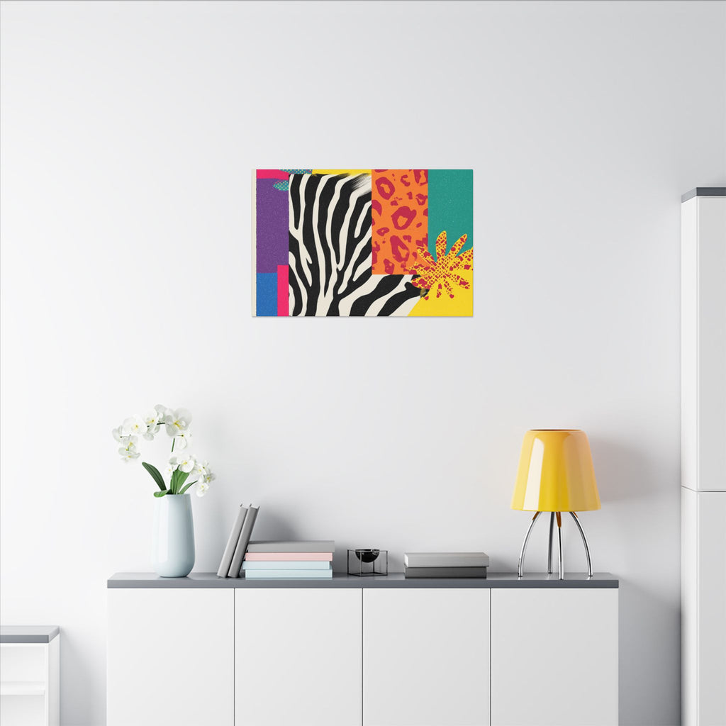 Pop Geometry: Zebra Leopard Fusion, Geometric Color Block, Modern Abstract Design   |   Custom Orders Accepted