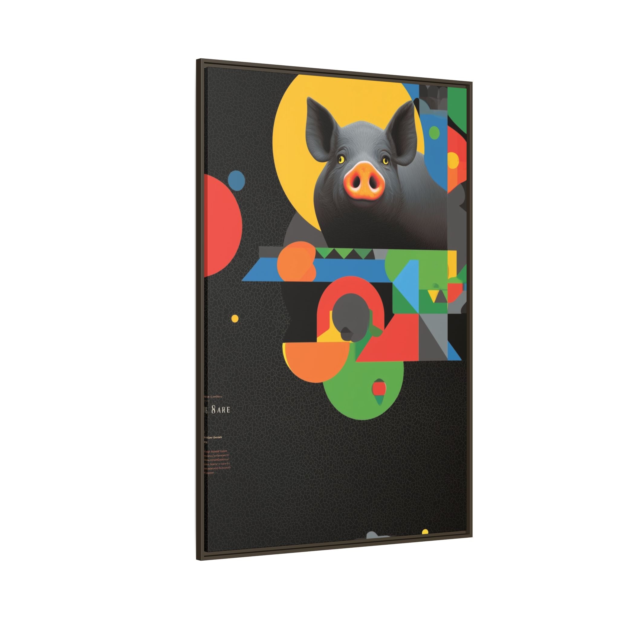 Geometric Pig Poster: Abstract Graphic Design, Colorful Modernist Composition   |    Custom Orders Available