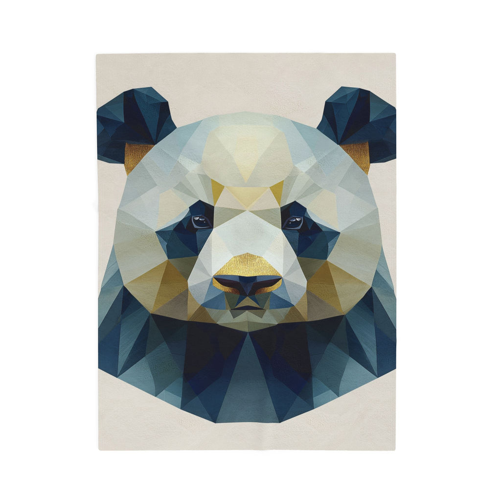Geometric Panda Blanket : Low-Poly Digital Art, Contemporary Wildlife Illustration   |  Personalized & Custom Orders