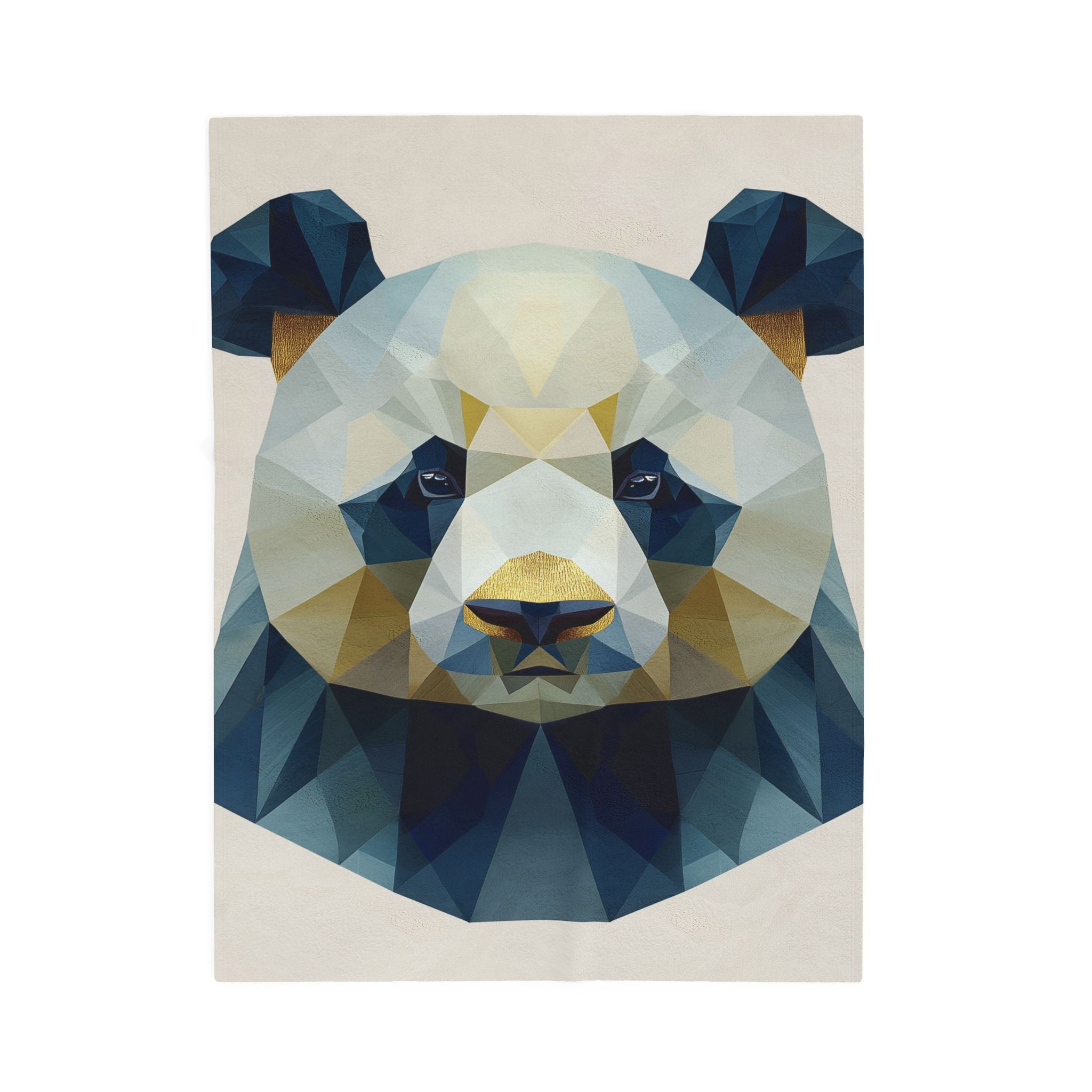 Geometric Panda Blanket : Low-Poly Digital Art, Contemporary Wildlife Illustration   |  Personalized & Custom Orders