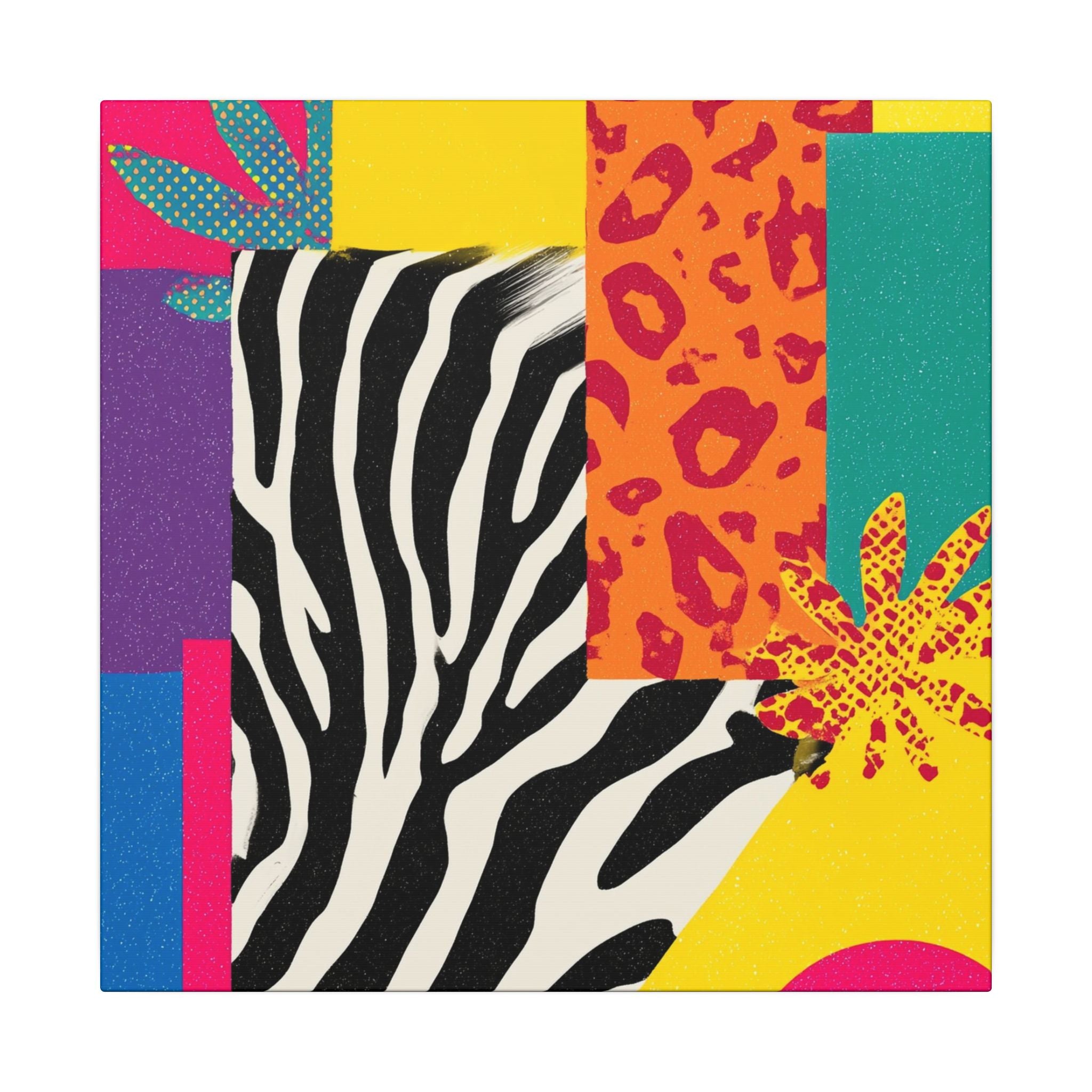 Pop Geometry: Zebra Leopard Fusion, Geometric Color Block, Modern Abstract Design   |   Custom Orders Accepted