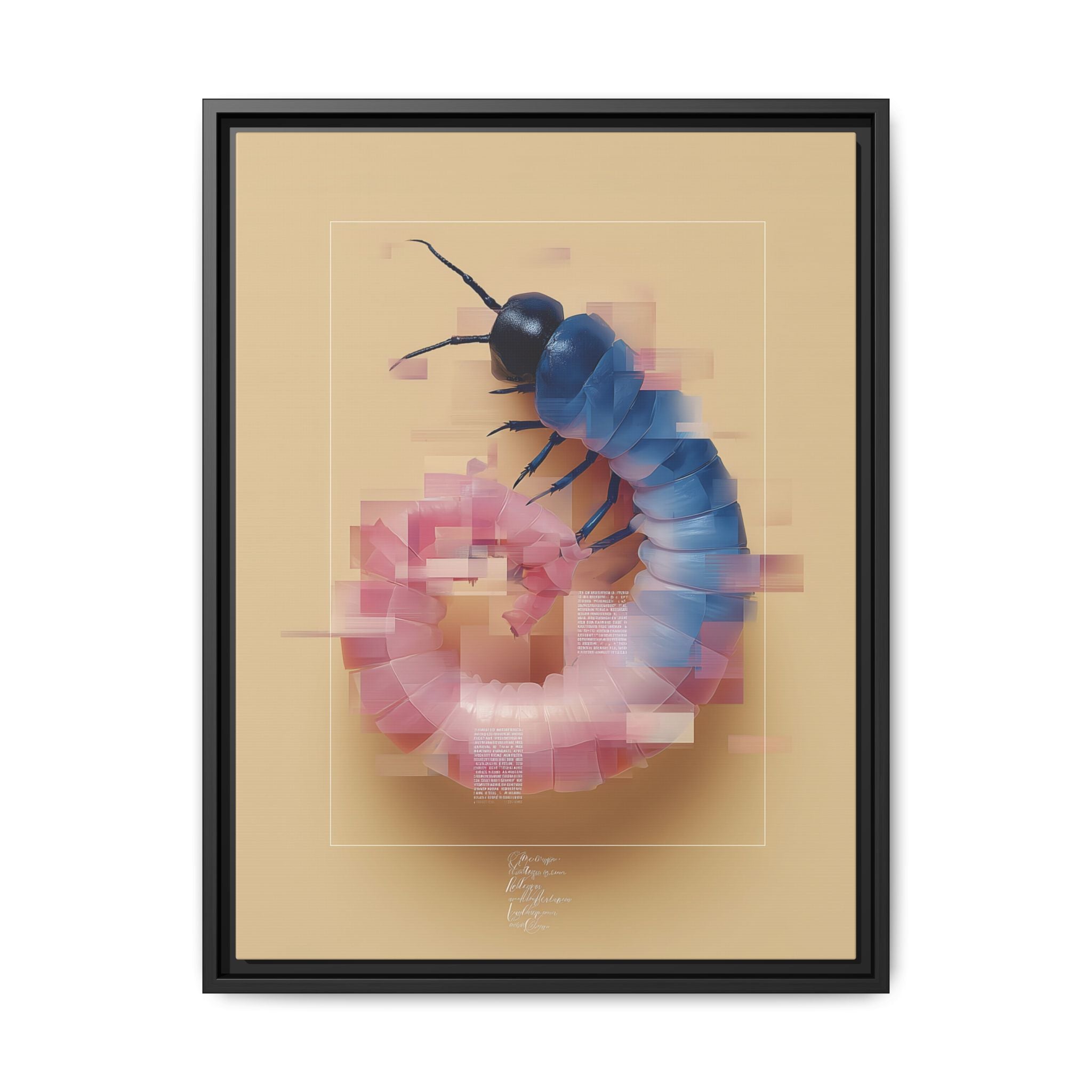 Glitched Symmetry: Digital Insect Mosaic, Pixelated Fragmentation   |    Custom Orders Available