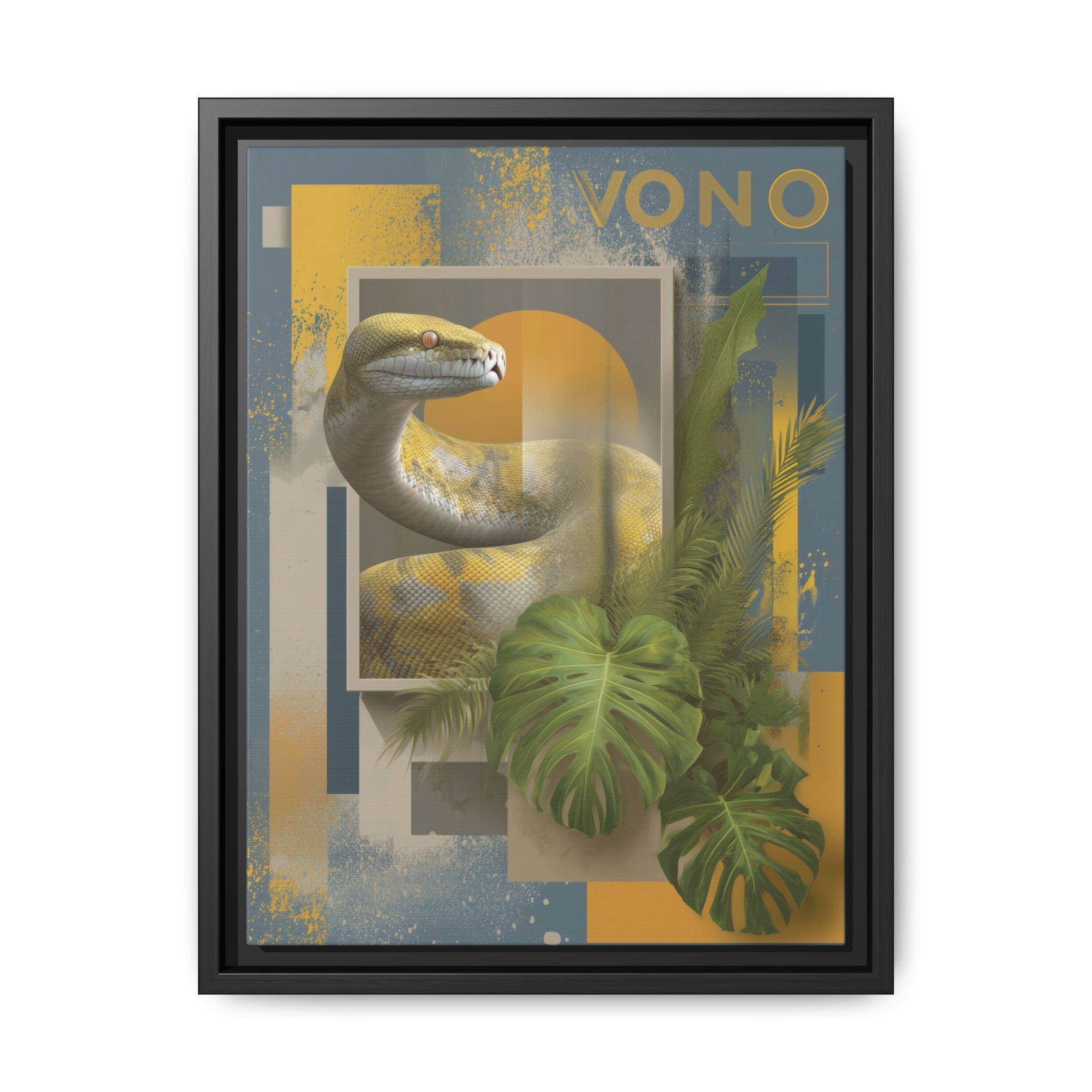 Serpent of Geometric Dimensions: Tropical Vono Design, Abstract Wildlife Art   |  Personalized & Custom Orders Available