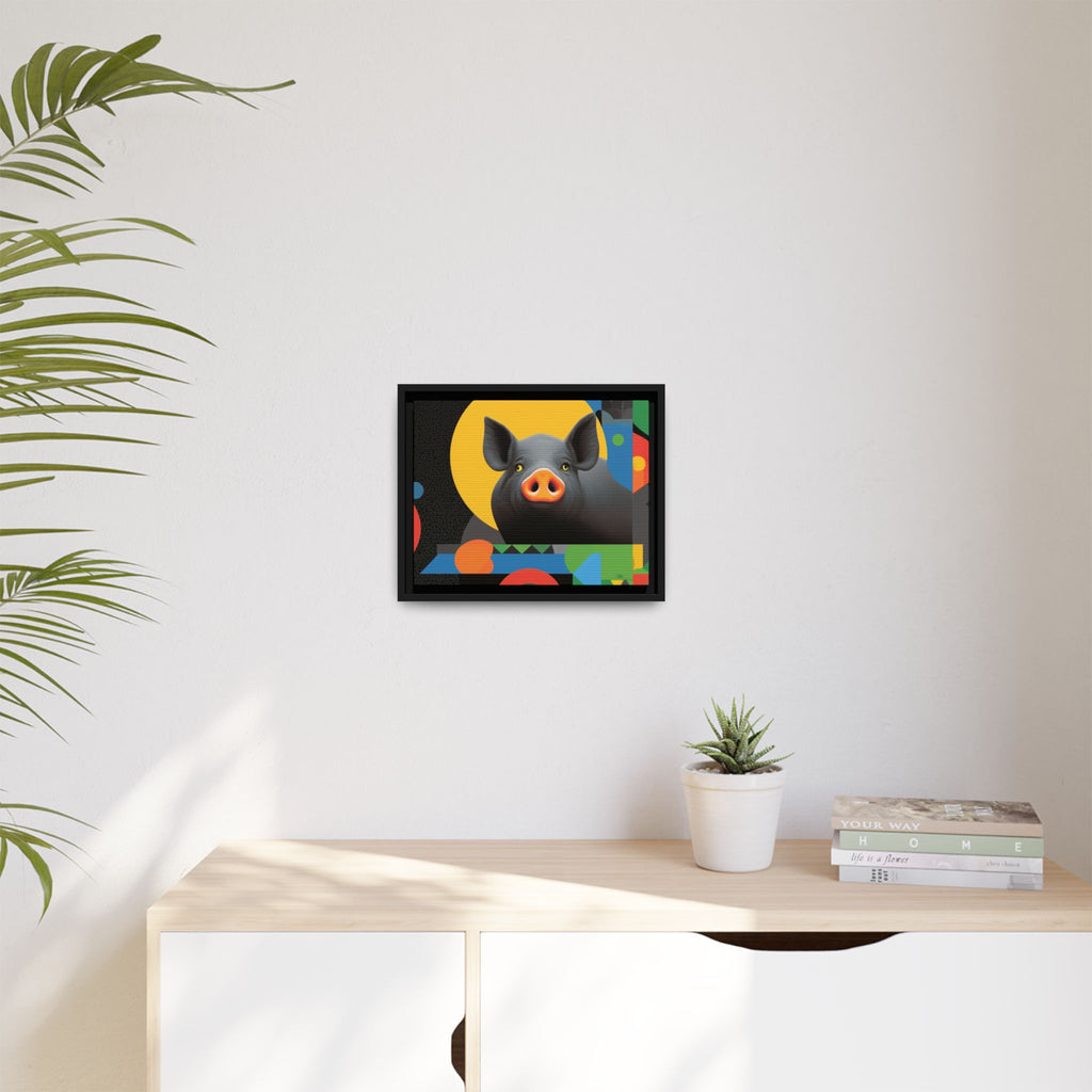Geometric Pig Poster: Abstract Graphic Design, Colorful Modernist Composition   |    Custom Orders Available