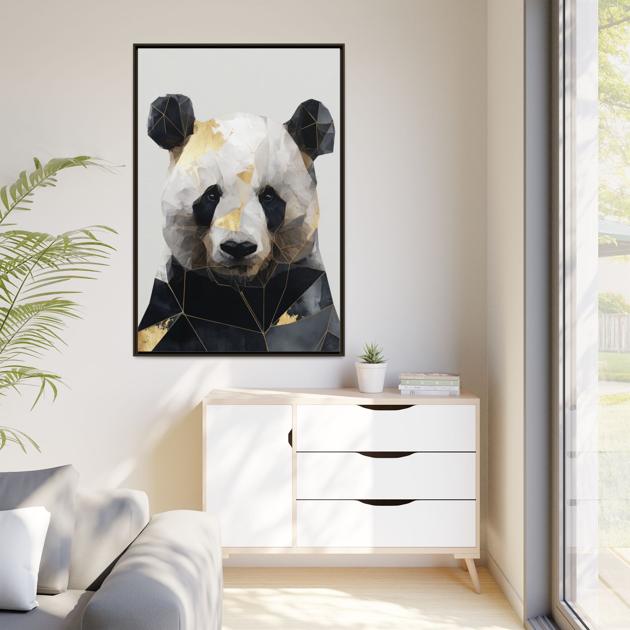Fractal Panda: Geometric Digital Art, Low Poly Wildlife Portrait   |  Personalized & Custom Orders Available