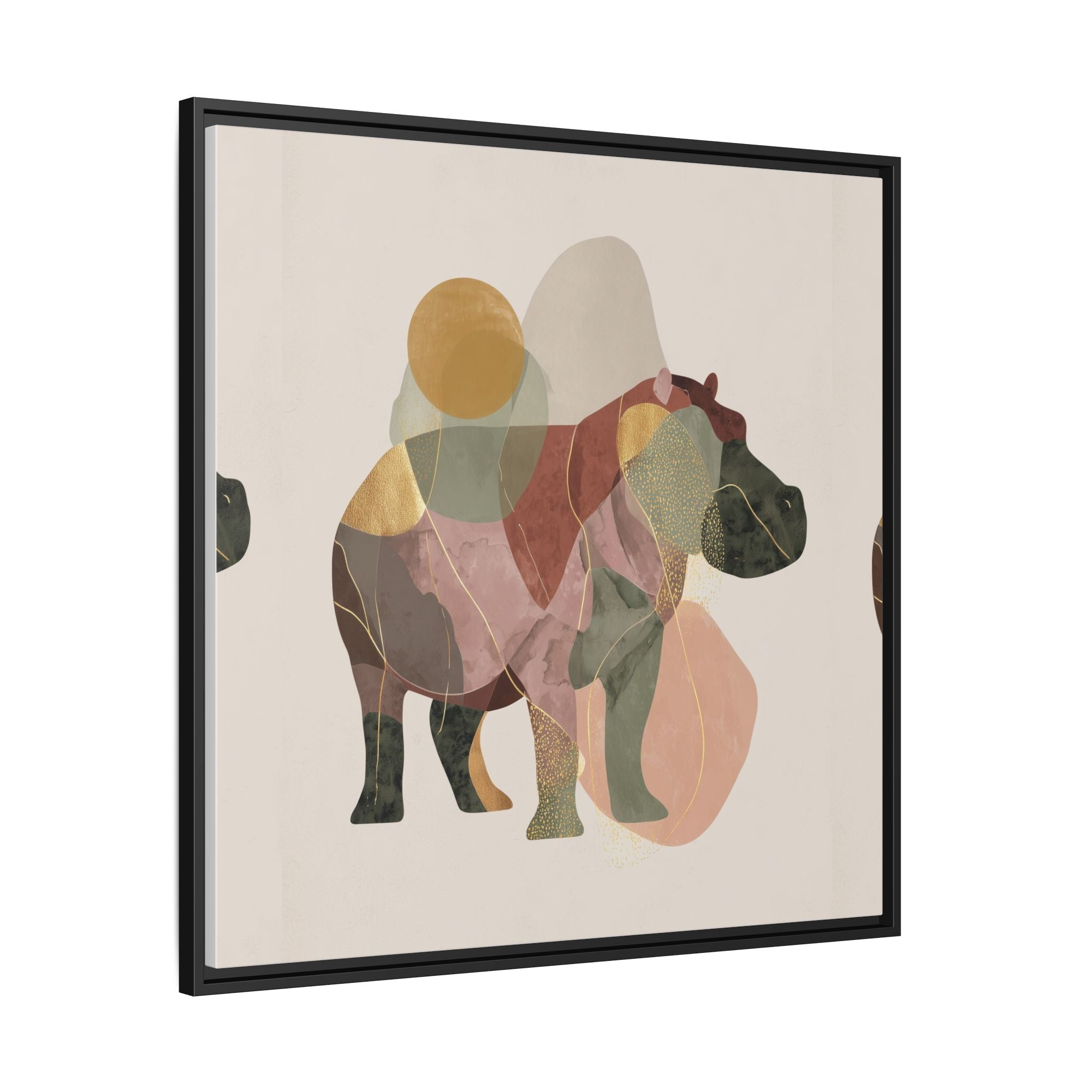Fragmented Hippopotamus: Geometric Abstract Art, Minimalist Animal Portrait   |  Personalized & Custom Orders Available