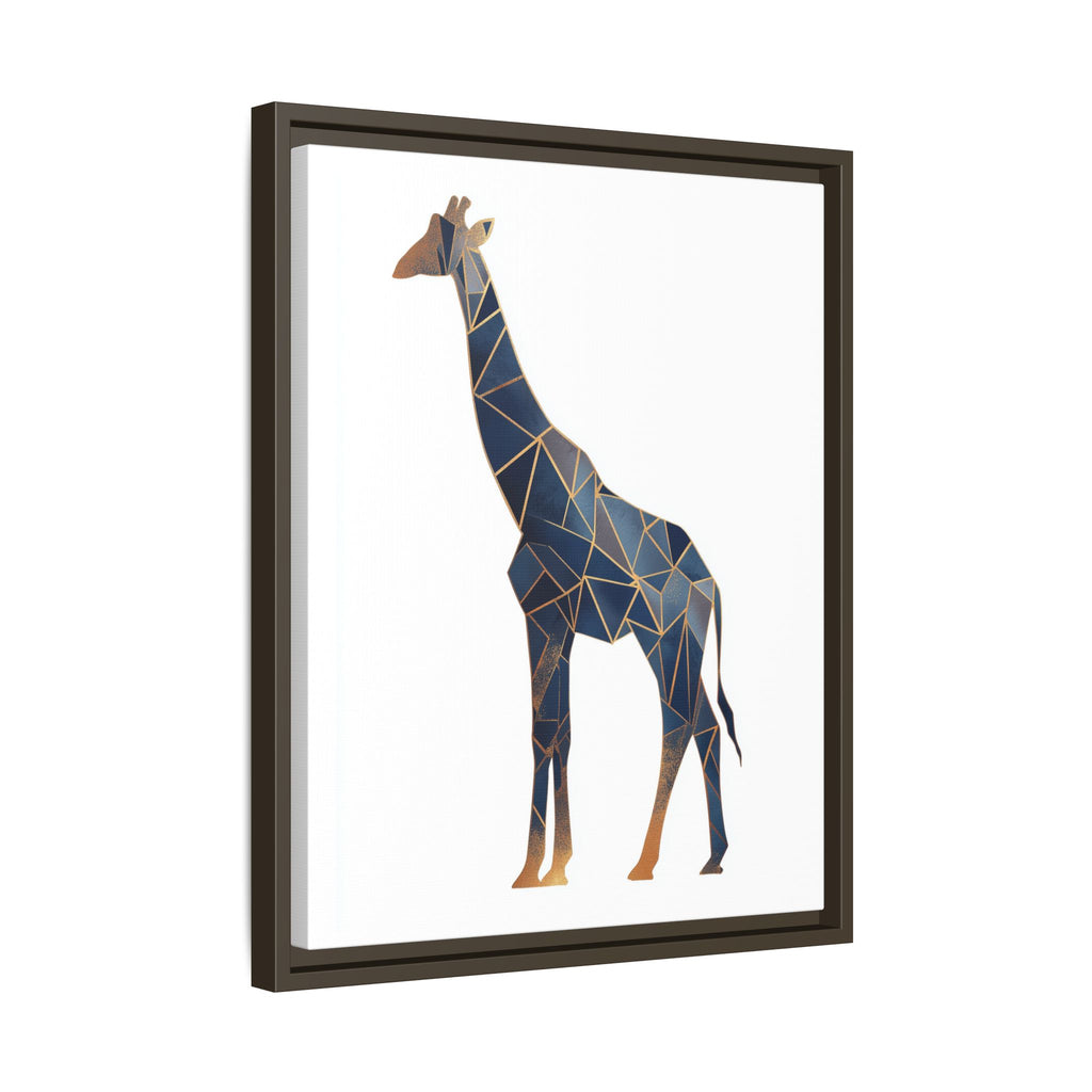 Geometric Giraffe Framed Print : Faceted Blue Mosaic, Modern Wildlife Art   |  Personalized & Custom Orders Available