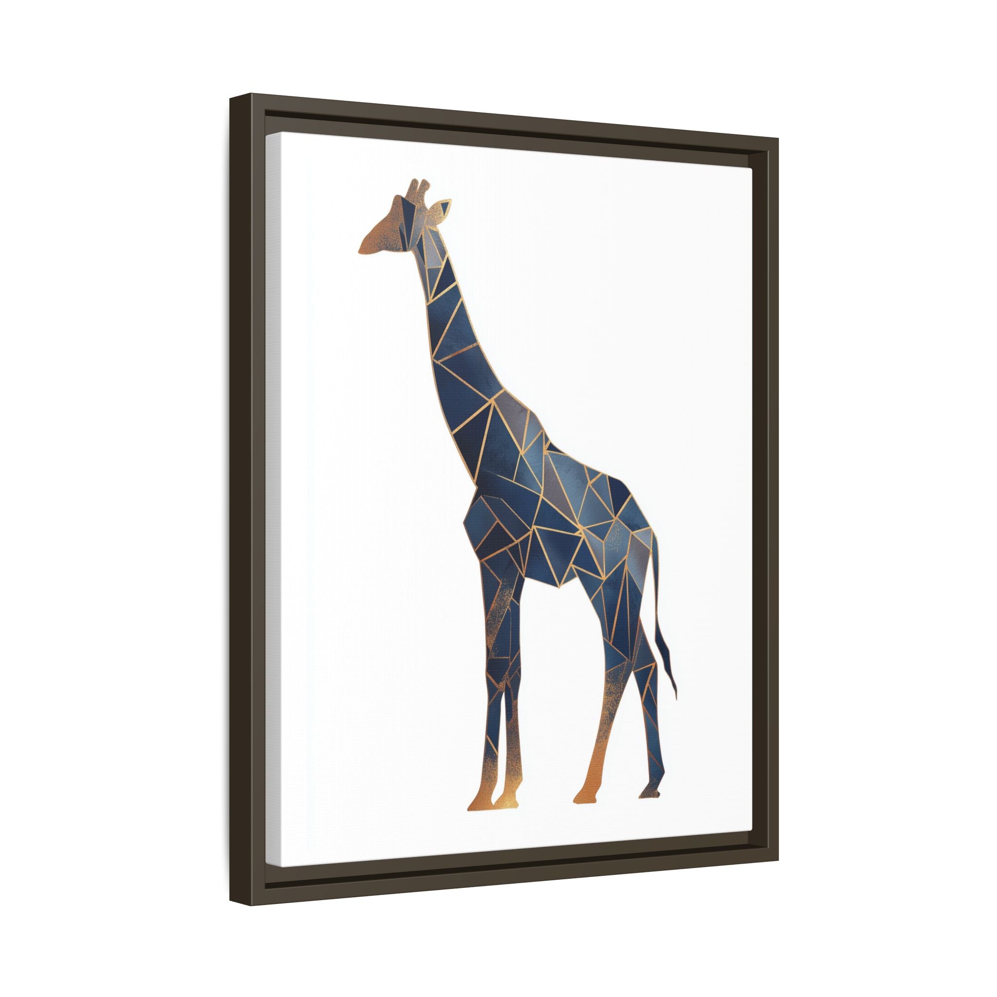 Geometric Giraffe Framed Print : Faceted Blue Mosaic, Modern Wildlife Art   |  Personalized & Custom Orders Available