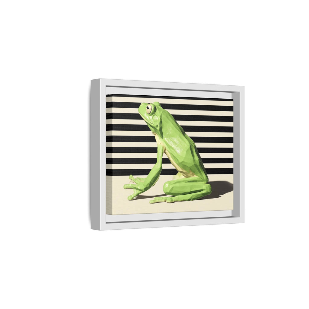Geometric Frog Framed Print : Low-Poly Amphibian Design, Contemporary Minimalist Art   |  Personalized & Custom Orders Available