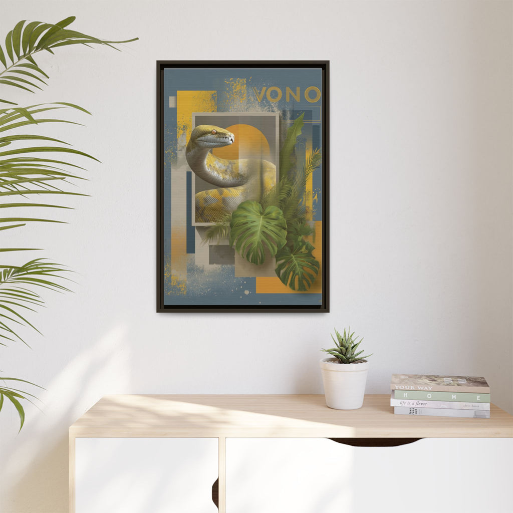 Serpent of Geometric Dimensions: Tropical Vono Design, Abstract Wildlife Art   |  Personalized & Custom Orders Available