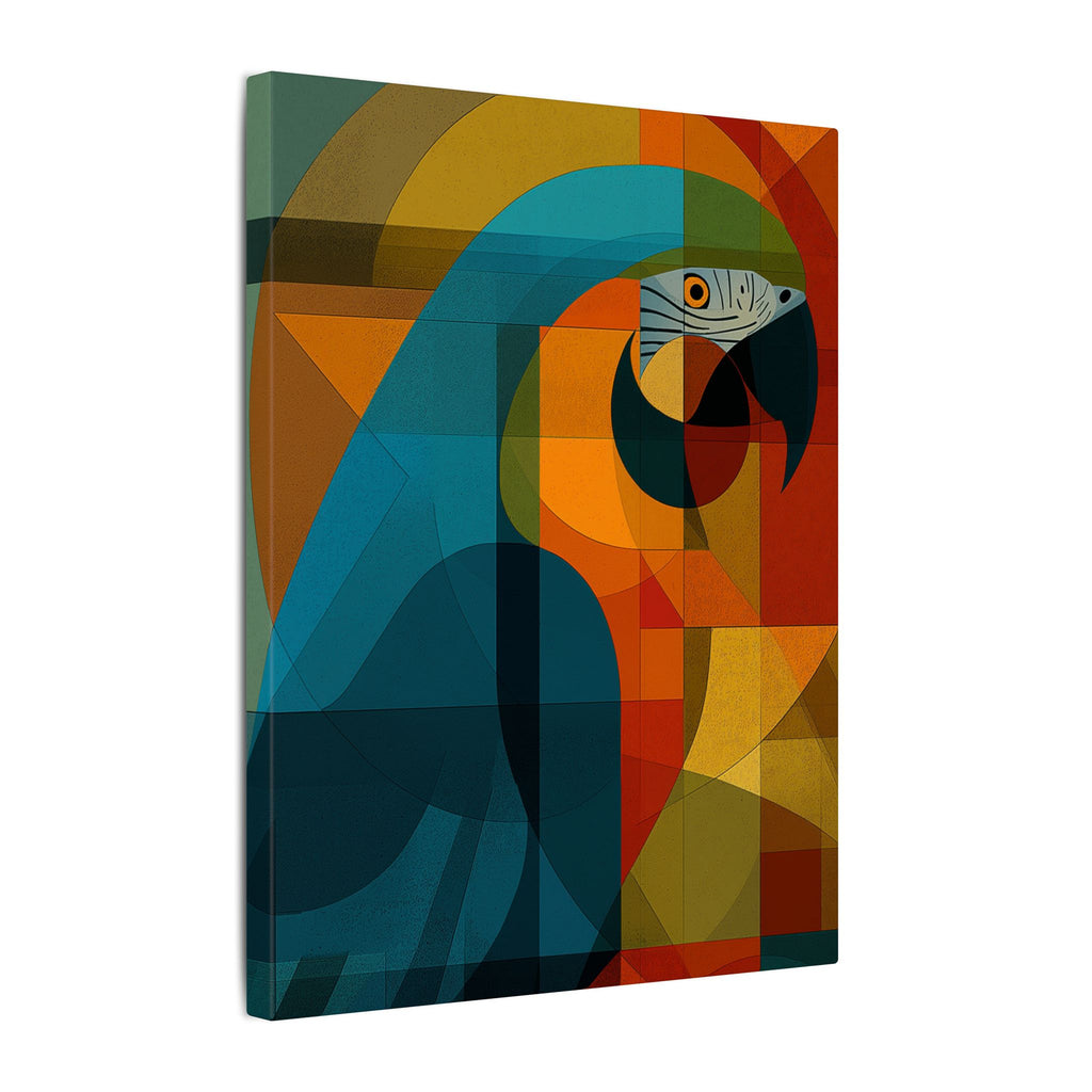 Geometric Parrot: Cubist Avian Composition, Vibrant Angular Portrait   |    Custom Orders Available