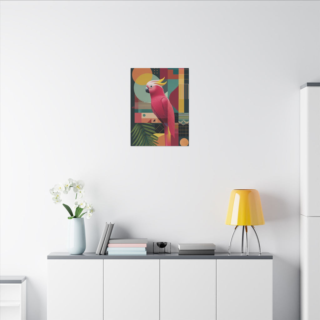 Cockatoo in Geometry: Mid-Century Modern Bird Art, Tropical Design Palette   |    Custom Orders Available