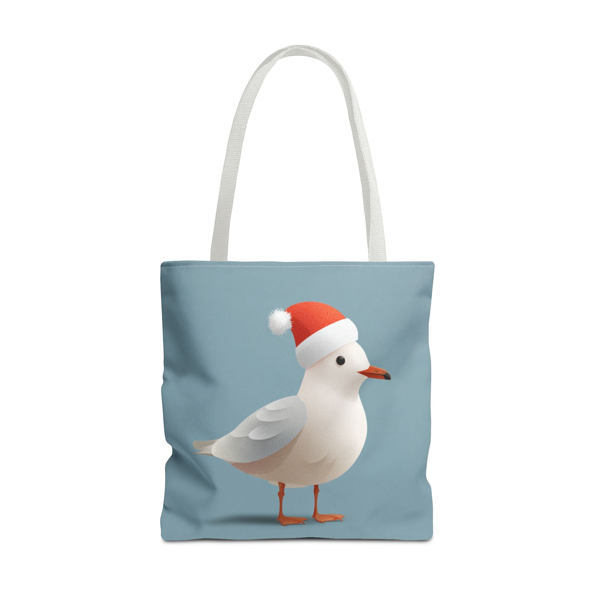 Christmas Seagull Tote Bag, Holiday Shopping Bag, Eco-Friendly Gift Bag, Cute Coastal Accessories, Winter Tote for Bird Lovers