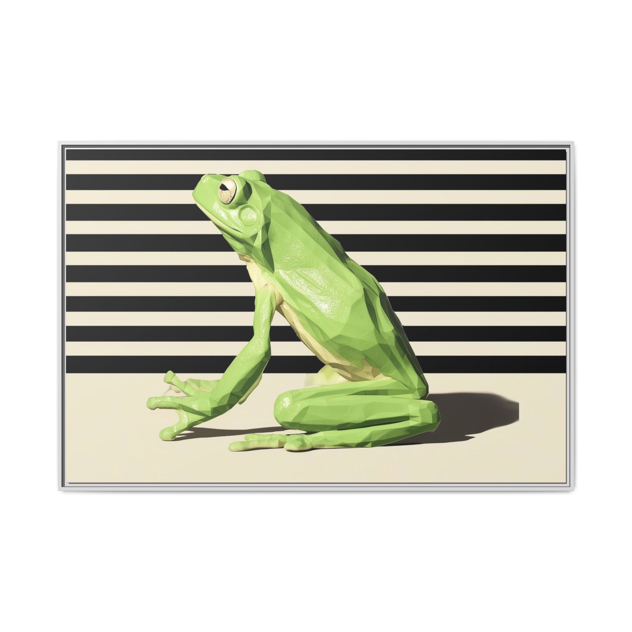 Geometric Frog Framed Print : Low-Poly Amphibian Design, Contemporary Minimalist Art   |  Personalized & Custom Orders Available