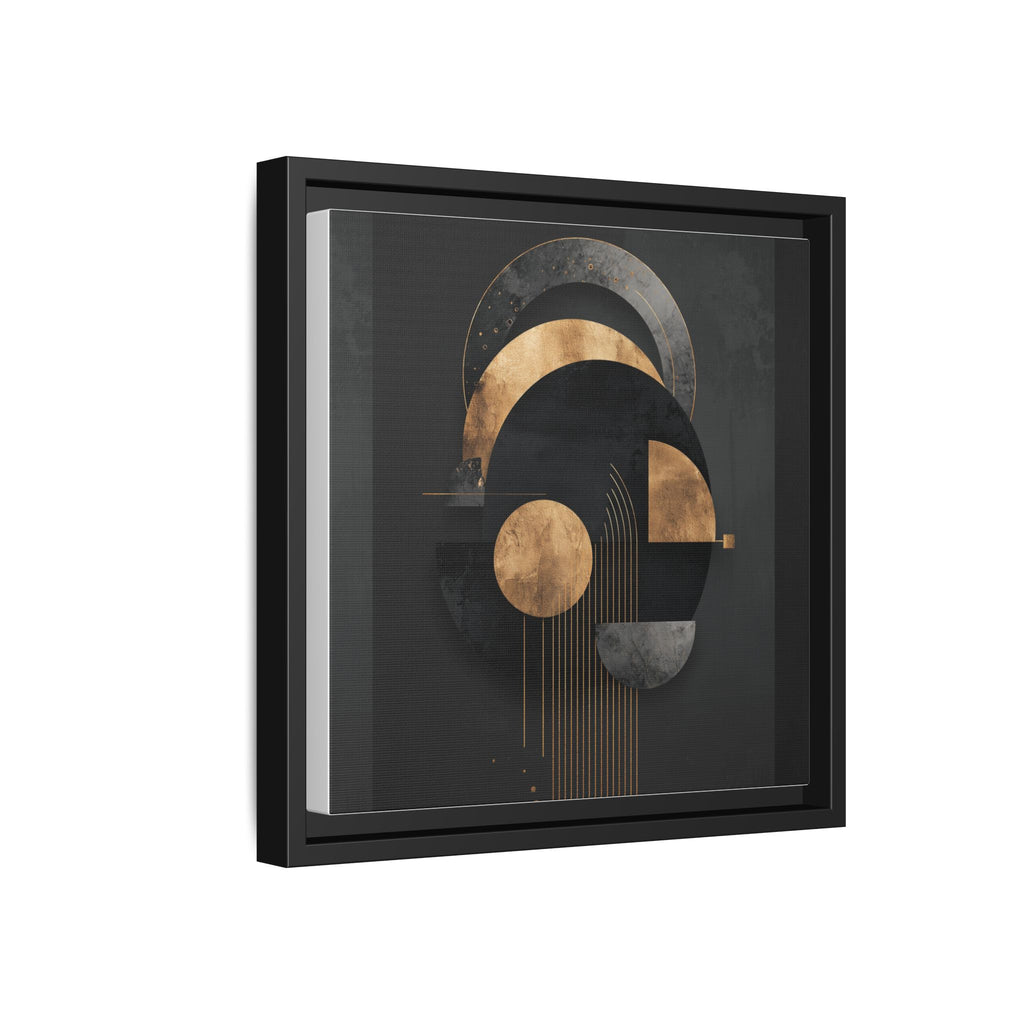 Geometric Resonance: Abstract Gold and Black Design, Minimalist Architectural Art, Modern Metallic Composition   |   Custom Orders Accepted