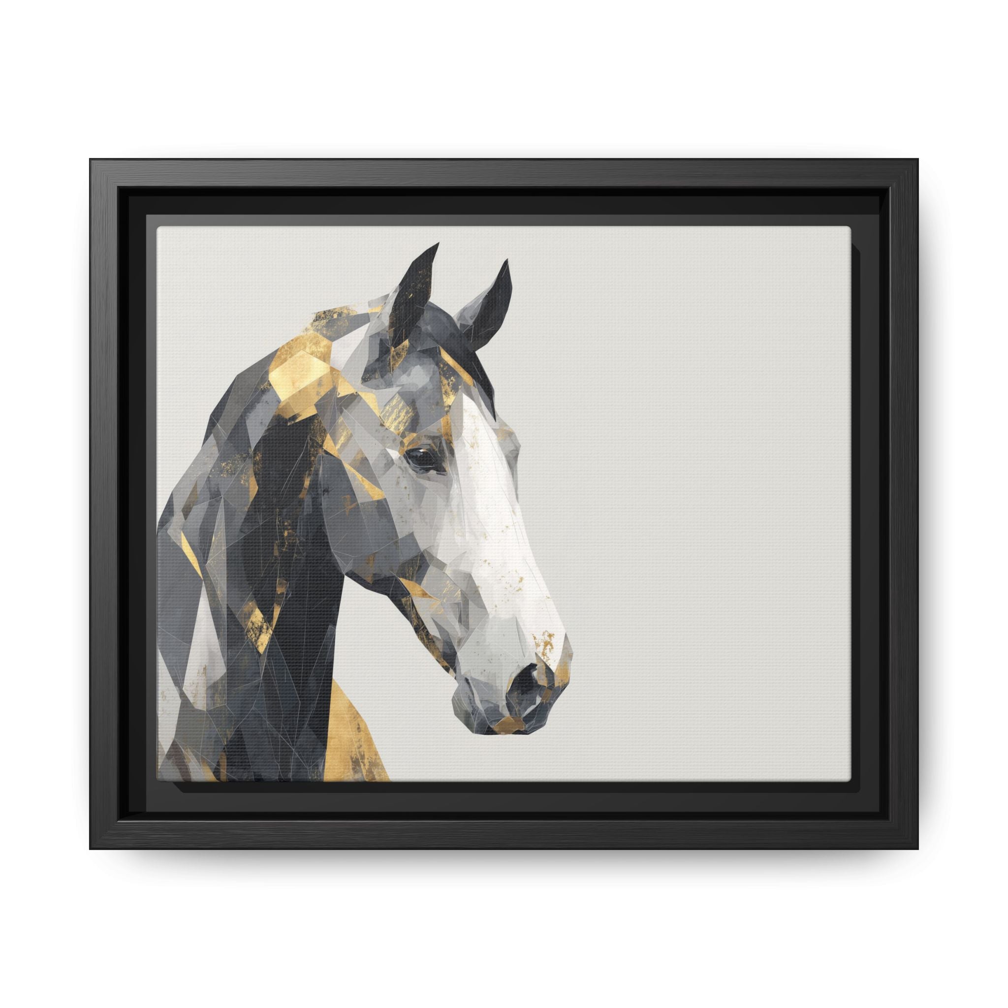 Geometric Stallion: Cubist Equine Art, Modern Metallic Polygonal Design   |  Personalized & Custom Orders Available