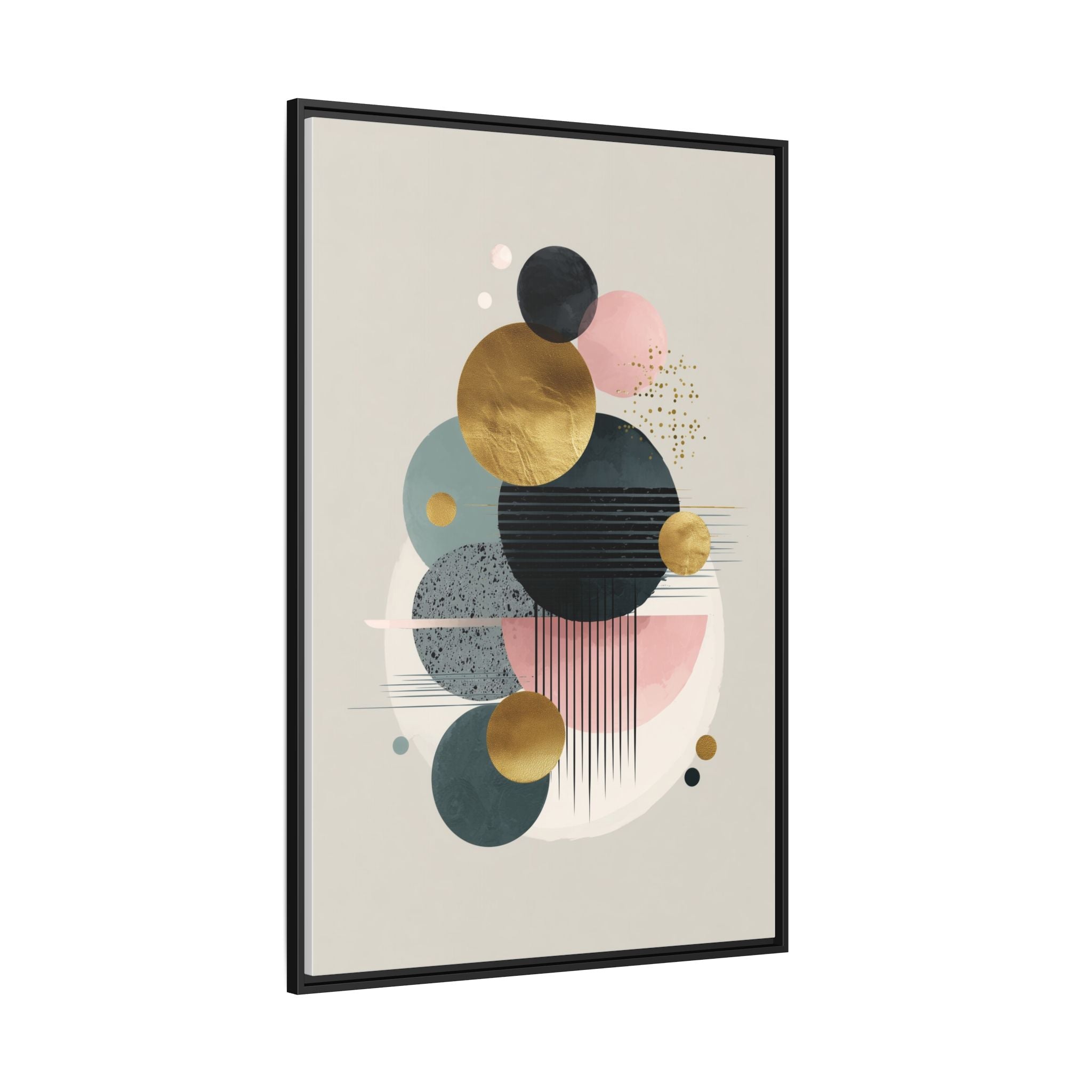 Geometric Harmony: Intersecting Circles, Mid-Century Modern Design, Abstract Metallic Composition   |   Custom Orders Accepted