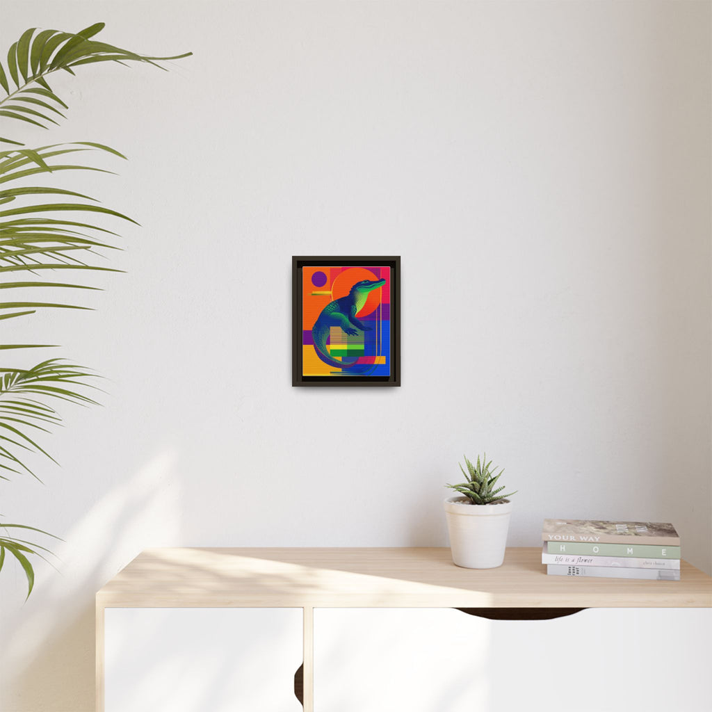 Geometric Alligator Framed Print: Pop Art Reptile, Vibrant Gradient Composition   |  Personalized & Custom Orders Available