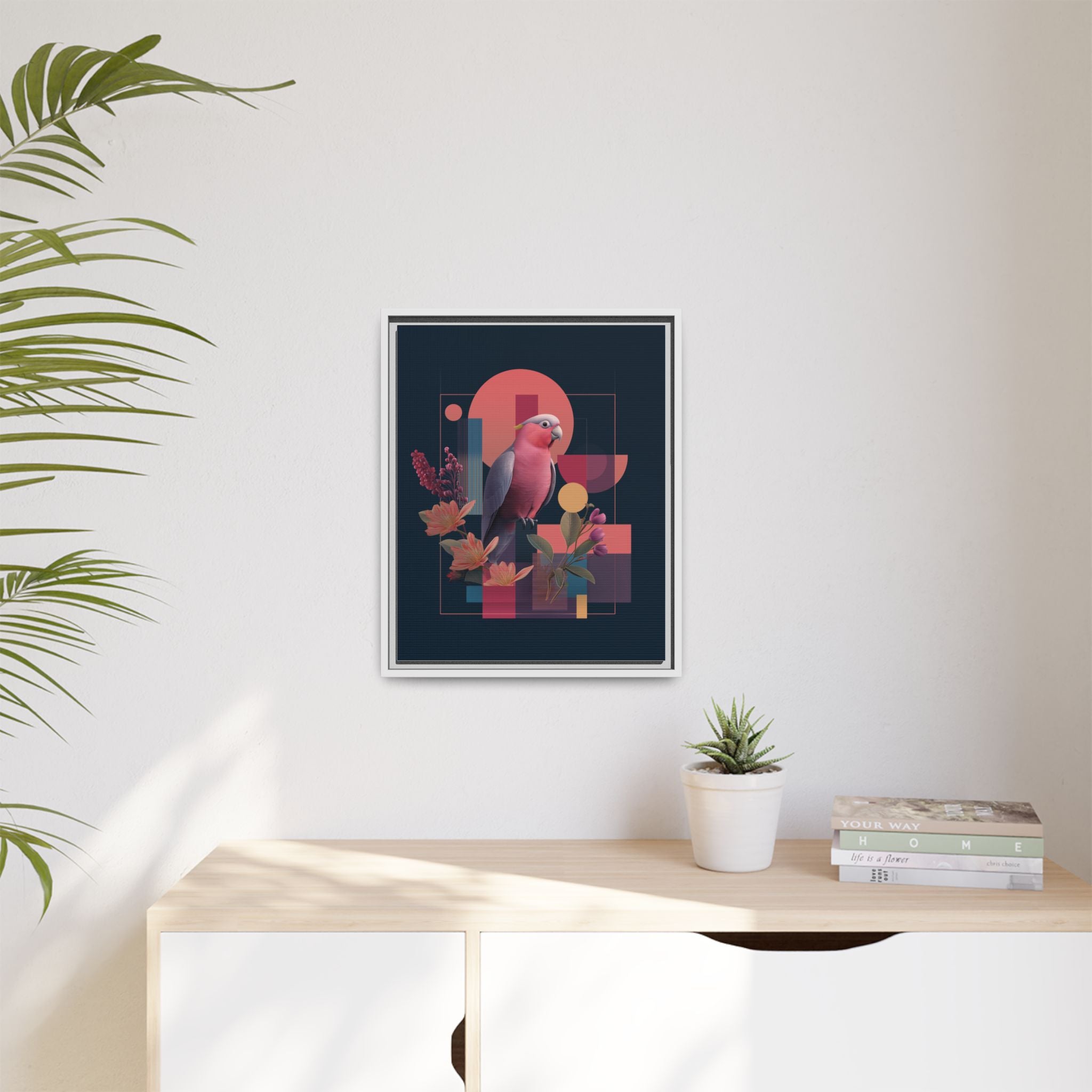 Geometric Rose Galah: Digital Art Deco, Retro-Futuristic Parrot Composition   |    Custom Orders Available