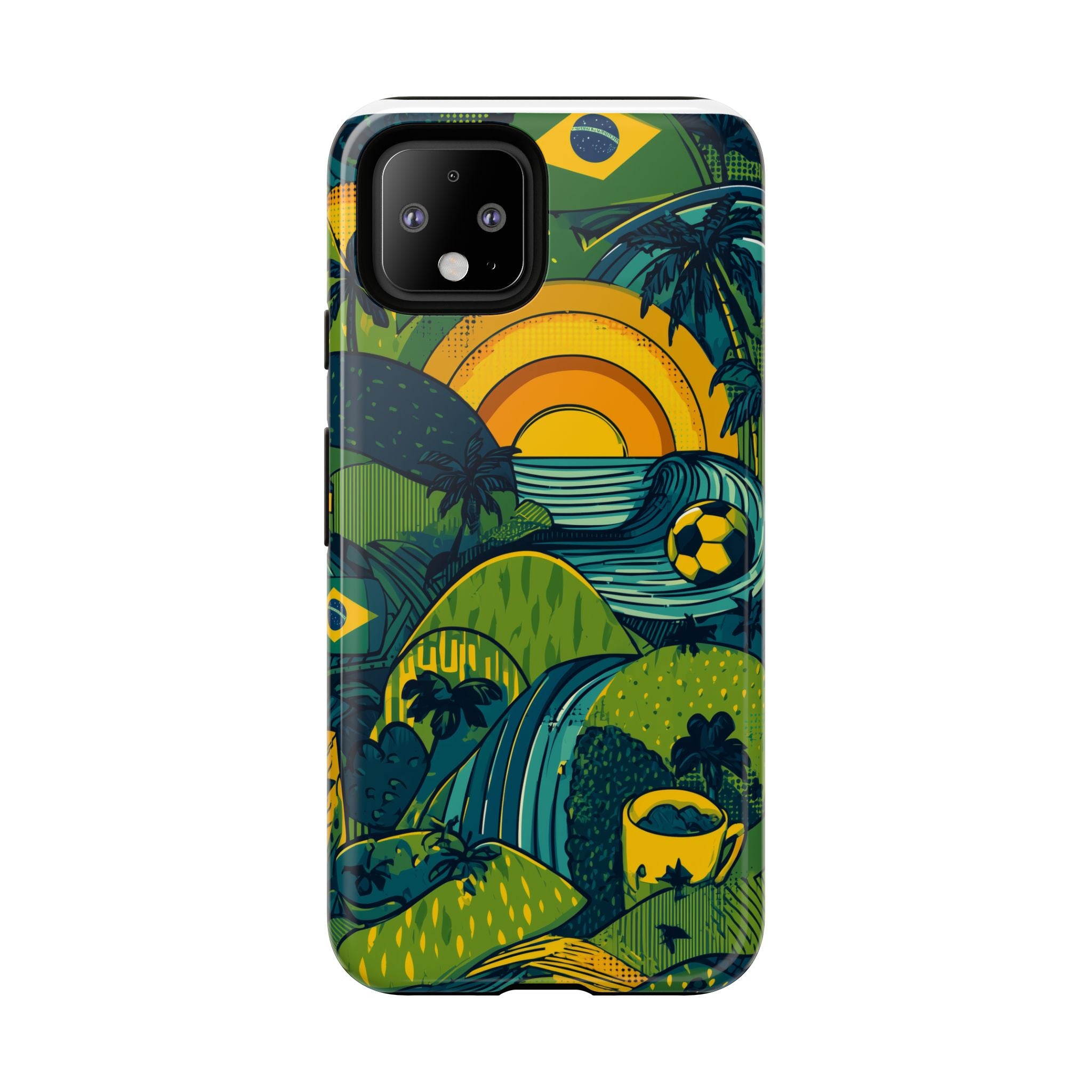 Brazil Tough Cases: Sporty Tropical Phone Case, Fun Beach Vibe Phone Accessory, Summer Travel Gift, Colorful Phone Cover, Casual Style Tech