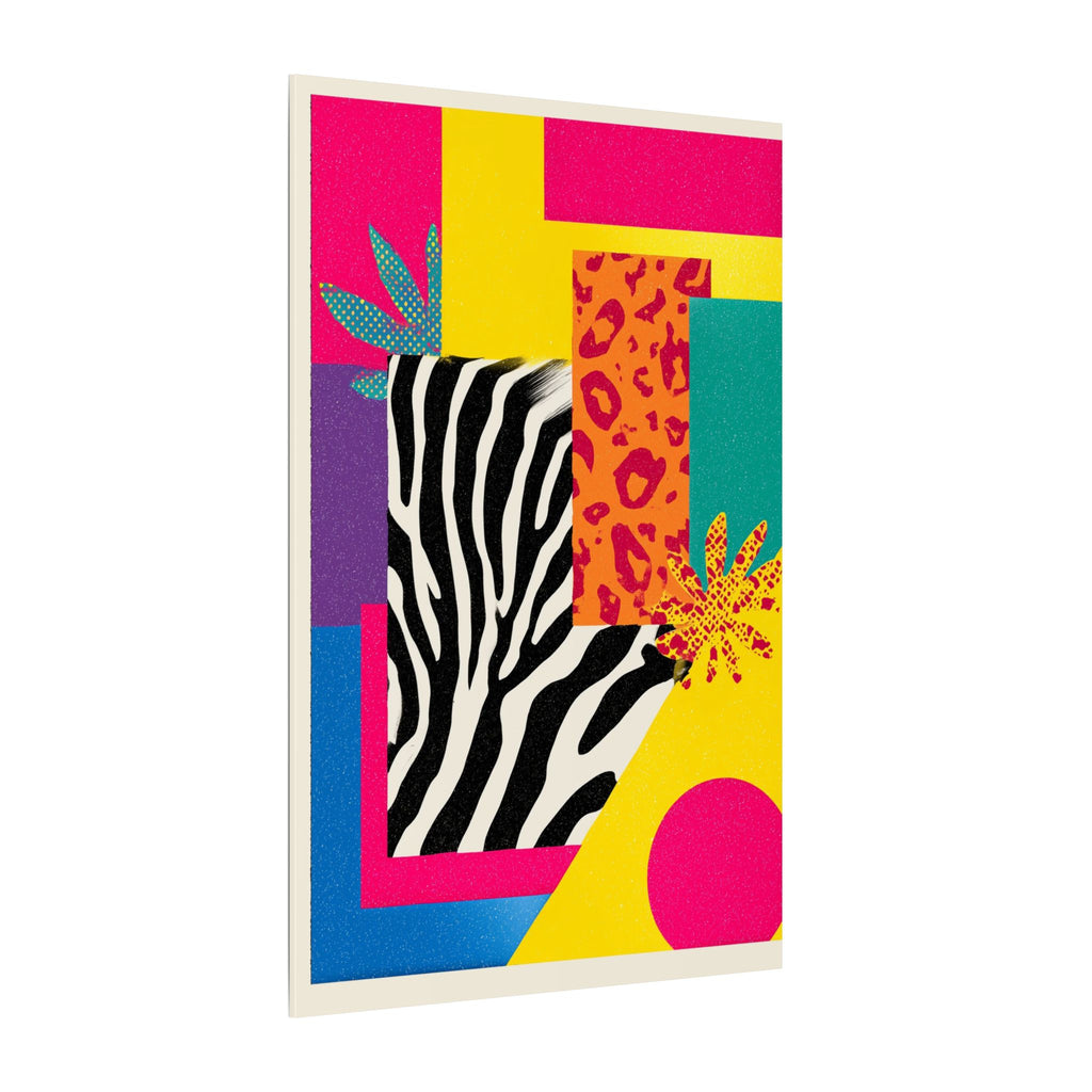 Pop Geometry: Zebra Leopard Fusion, Geometric Color Block, Modern Abstract Design   |   Custom Orders Accepted