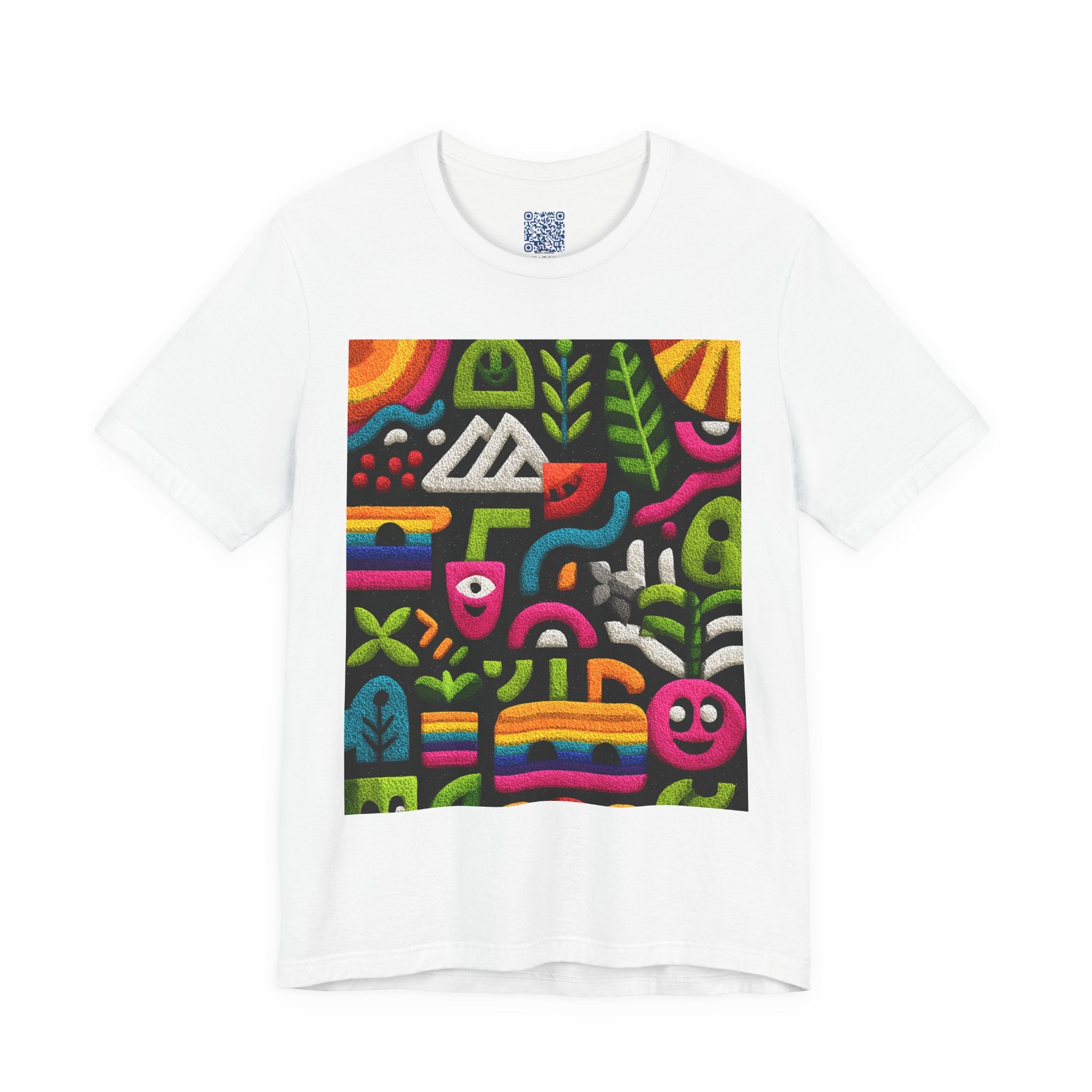 Colorful Abstract Art Unisex Tee, Casual Wear, Gift for Art Lovers, Vibrant Summer Top, Unique Pattern Shirt