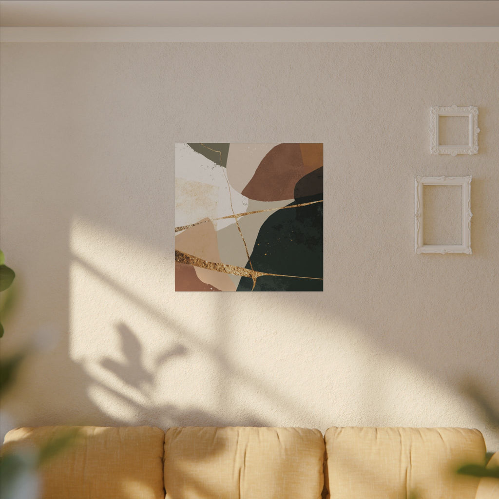 Canvas Print, Abstract Earthy Gold Wall Art, Modern Designer Home Decor, Stretched Matte Canvas; Thick, Multi-Size, Office Decor