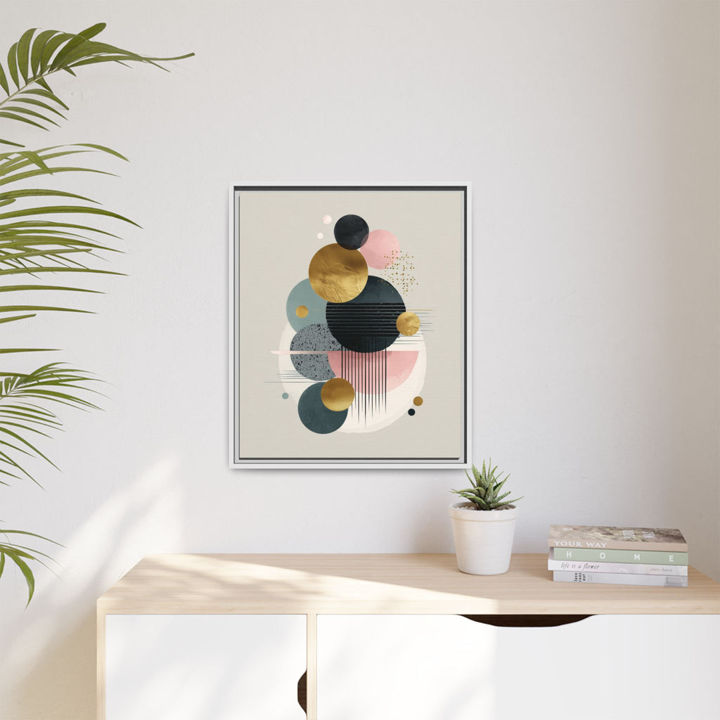 Geometric Harmony: Intersecting Circles, Mid-Century Modern Design, Abstract Metallic Composition   |   Custom Orders Accepted