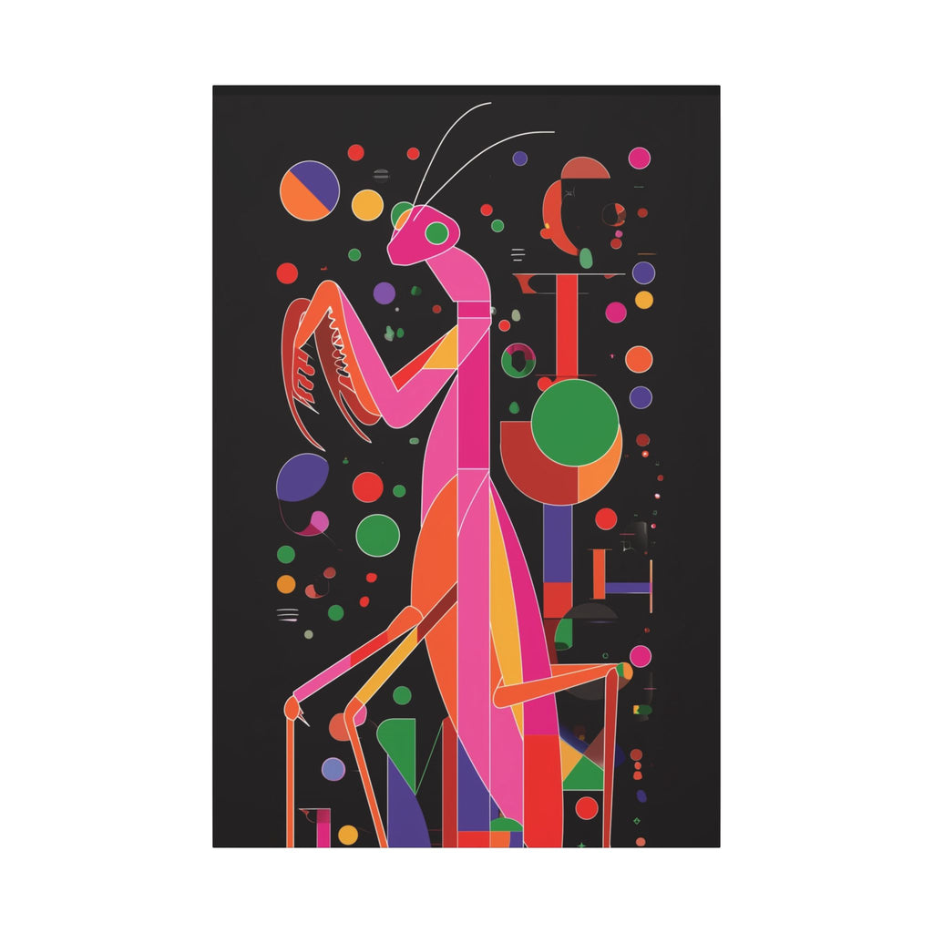 Geometric Mantis: Vibrant Abstract Insect Art, Modernist Design Collection   |    Custom Orders Available