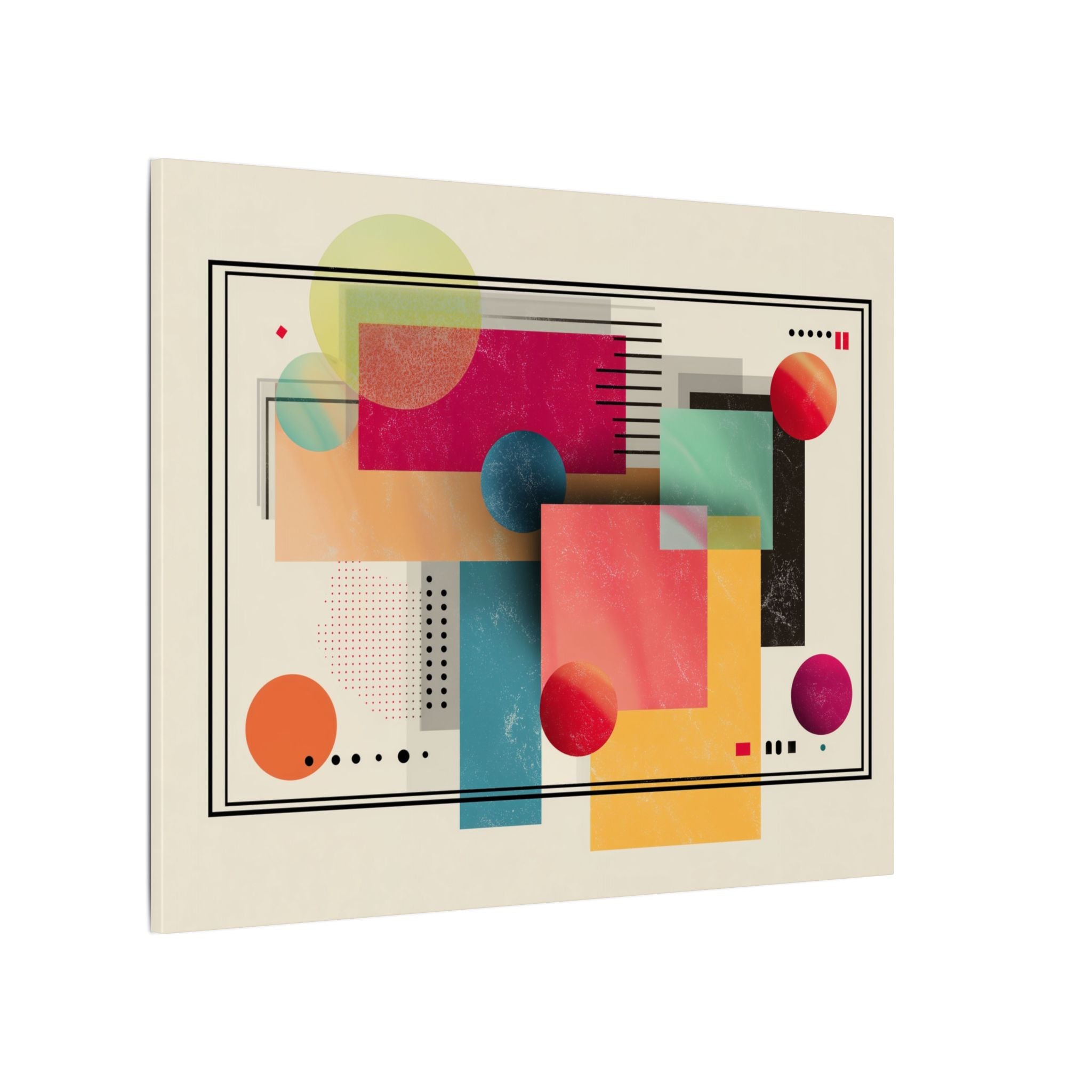 Geometric Dynamism: Bauhaus Abstraction, Translucent Shapes, Modernist Composition   |   Custom Orders Accepted