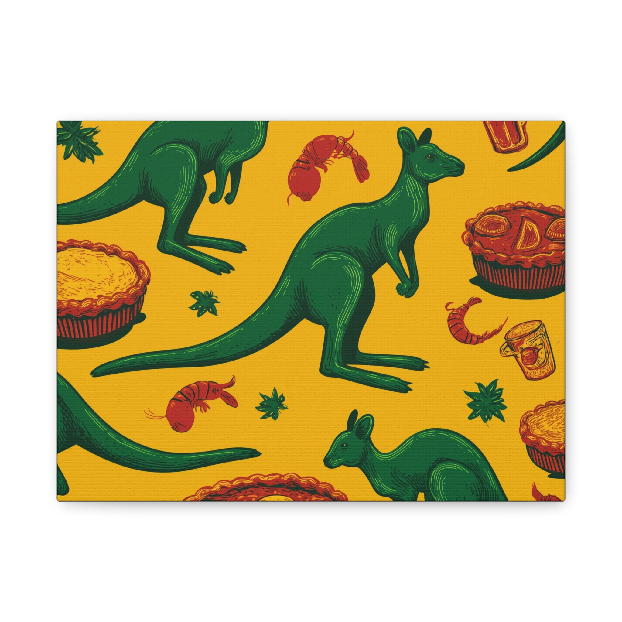 Kangaroo Canvas Wall Art, Vibrant Animal Decor, Unique Gift for Nature Lovers, Fun Kitchen Wall Hanging, Australian Themed Art