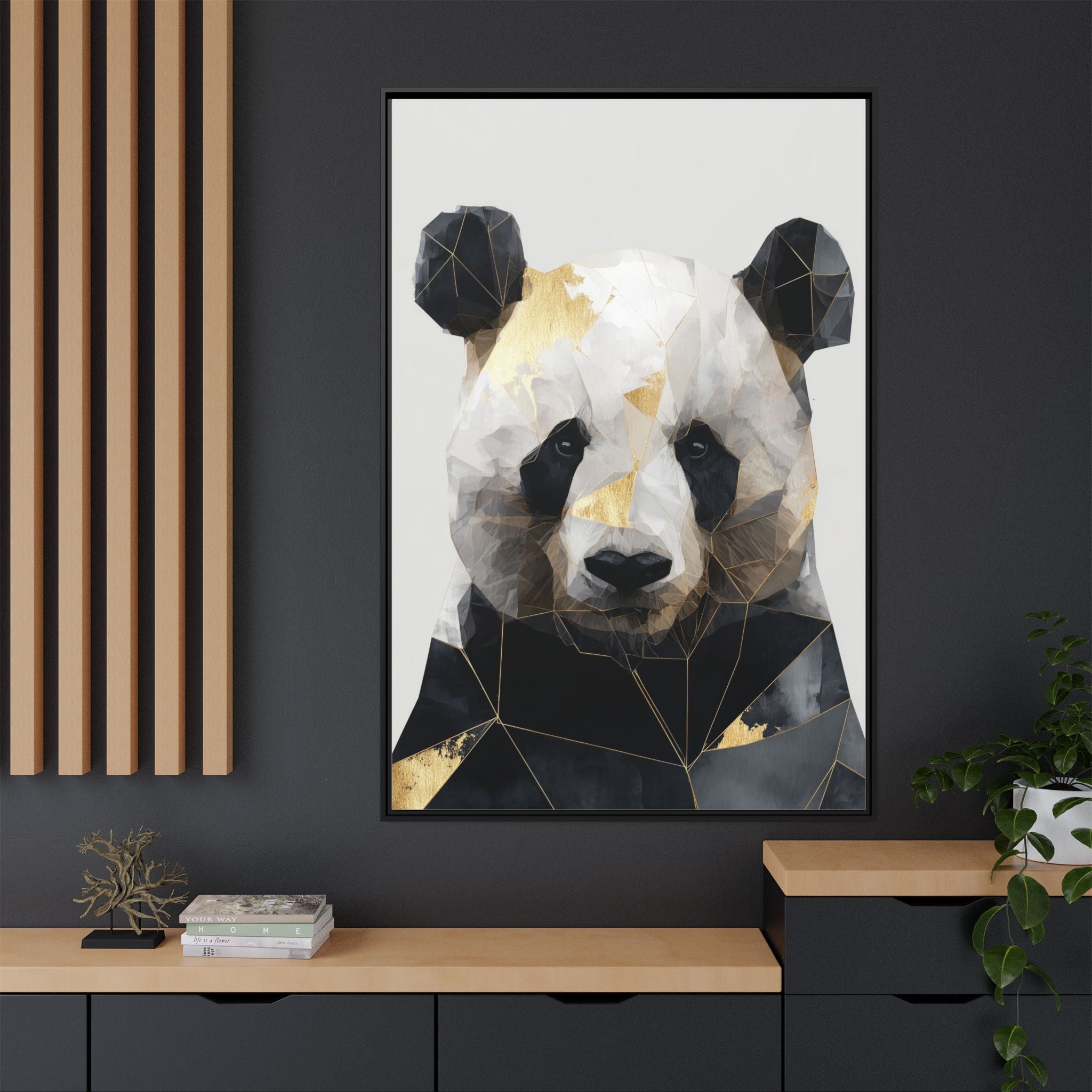 Fractal Panda: Geometric Digital Art, Low Poly Wildlife Portrait   |  Personalized & Custom Orders Available
