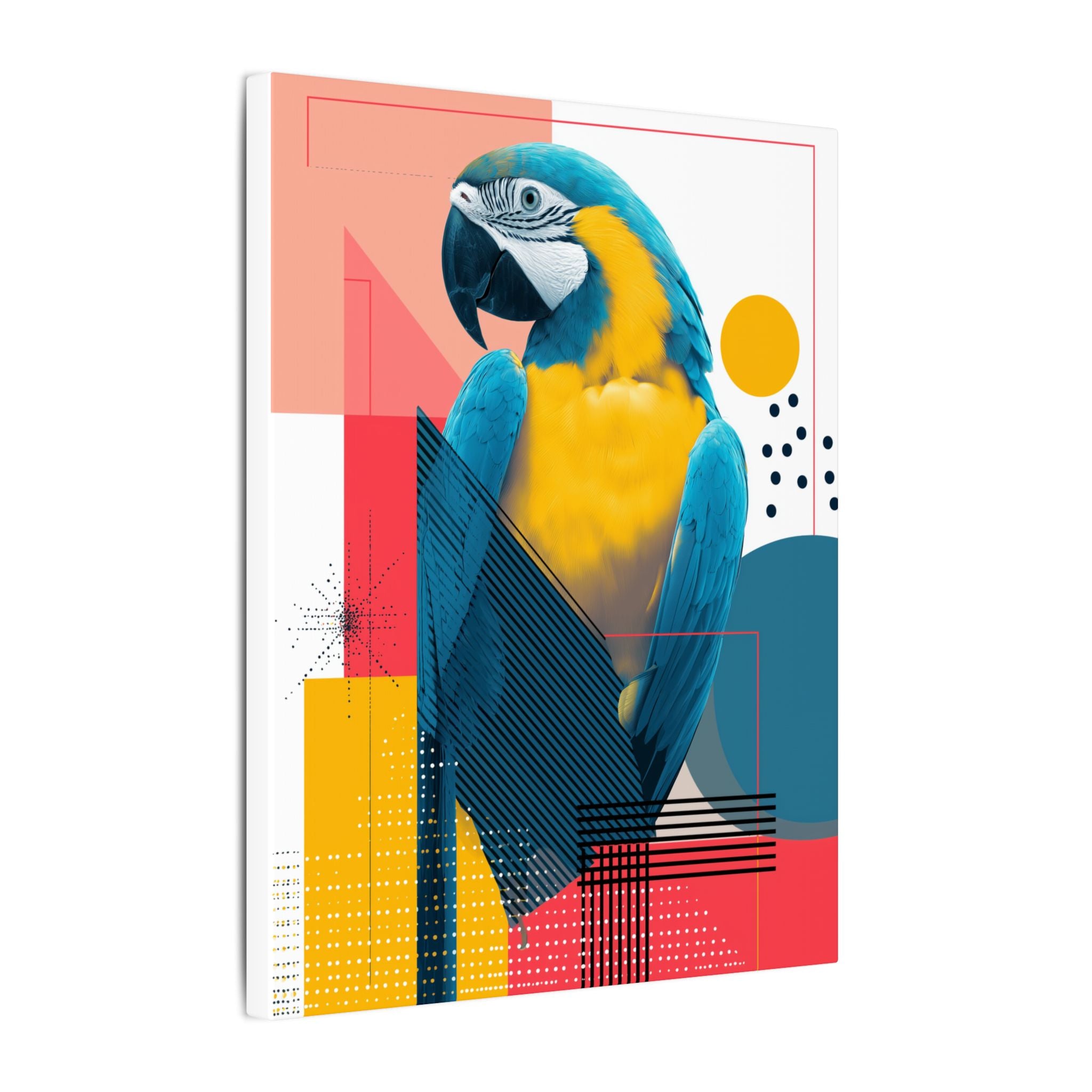 Macaw Geometry: Vibrant Avian Portrait, Modern Graphic Design Print   |    Custom Orders Available