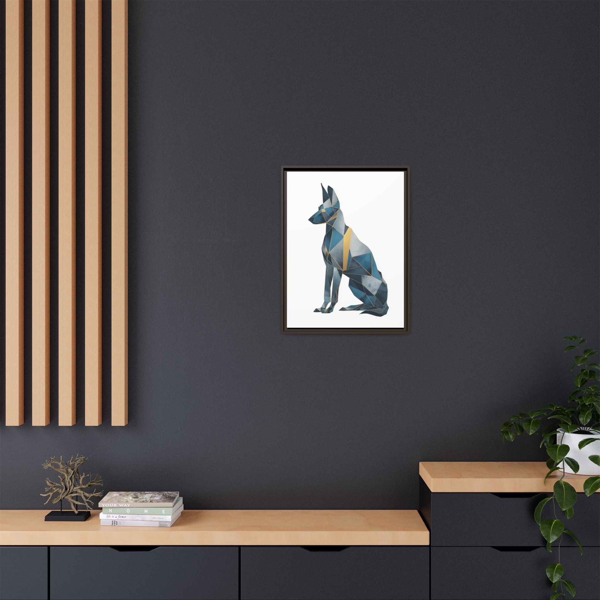 Geometric Canine Mosaic: Fractured Blue Shepherd, Modern Polygonal Art   |  Personalized & Custom Orders Available
