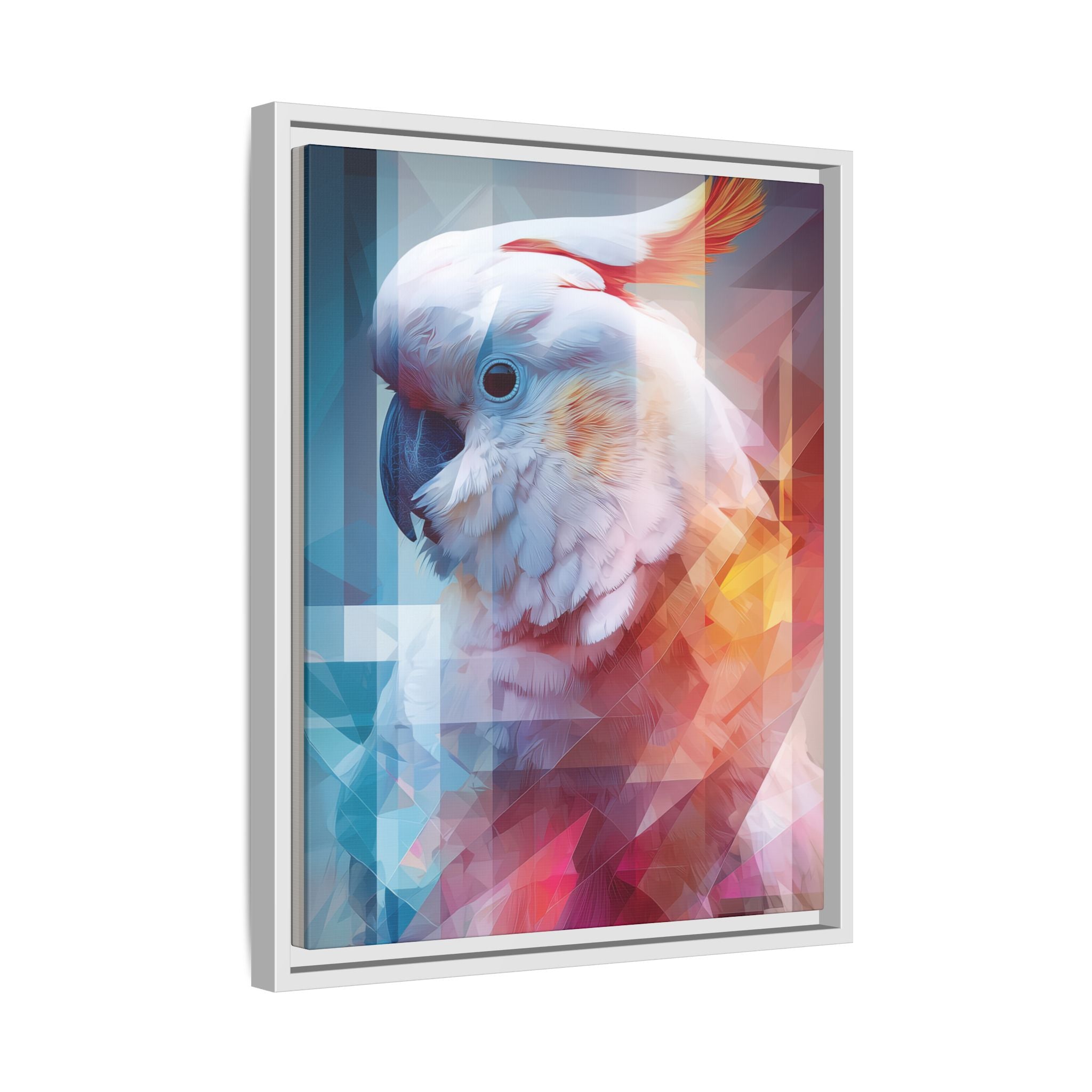 Fractured Cockatoo: Geometric Wildlife Portrait, Low-Poly Digital Art   |    Custom Orders Available