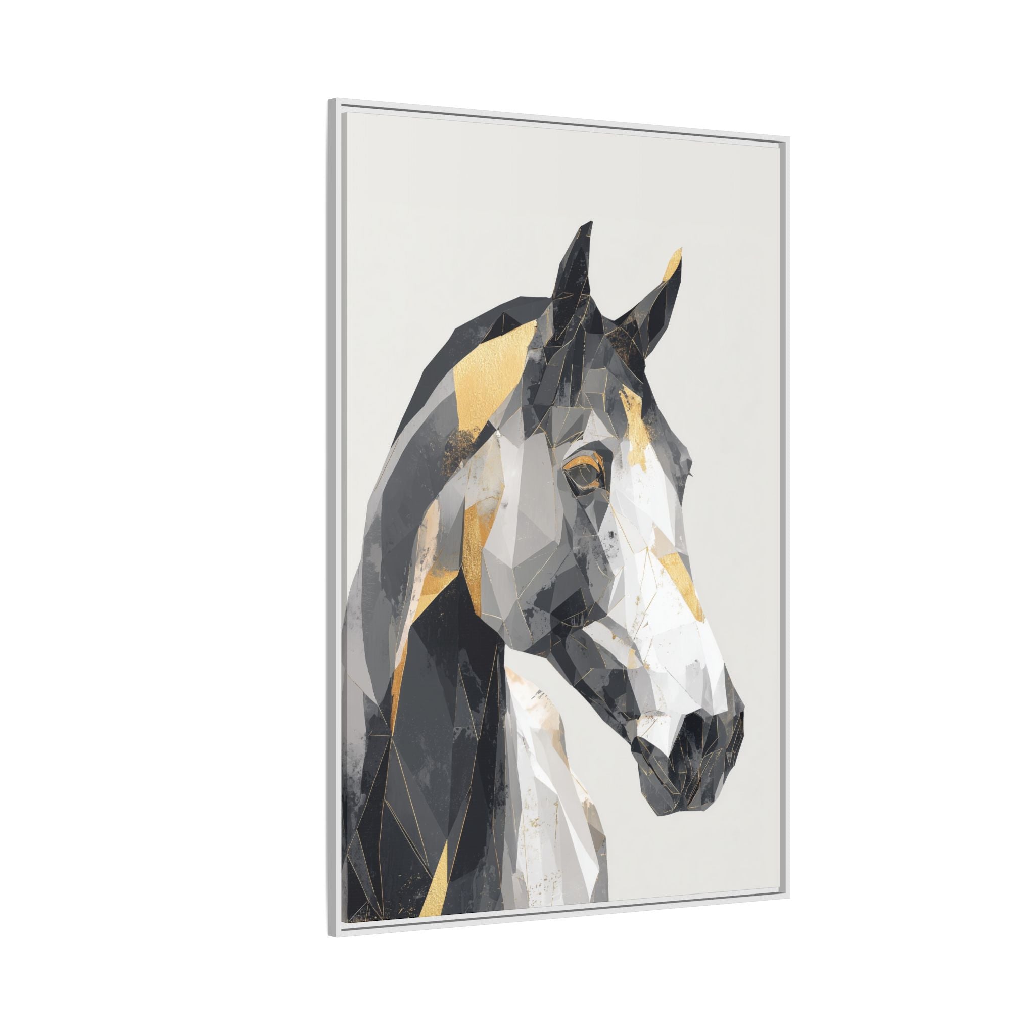 Geometric Equine Framed Print : Polygonal Horse Portrait, Modern Abstract Geometric Art   |  Personalized & Custom Orders Available