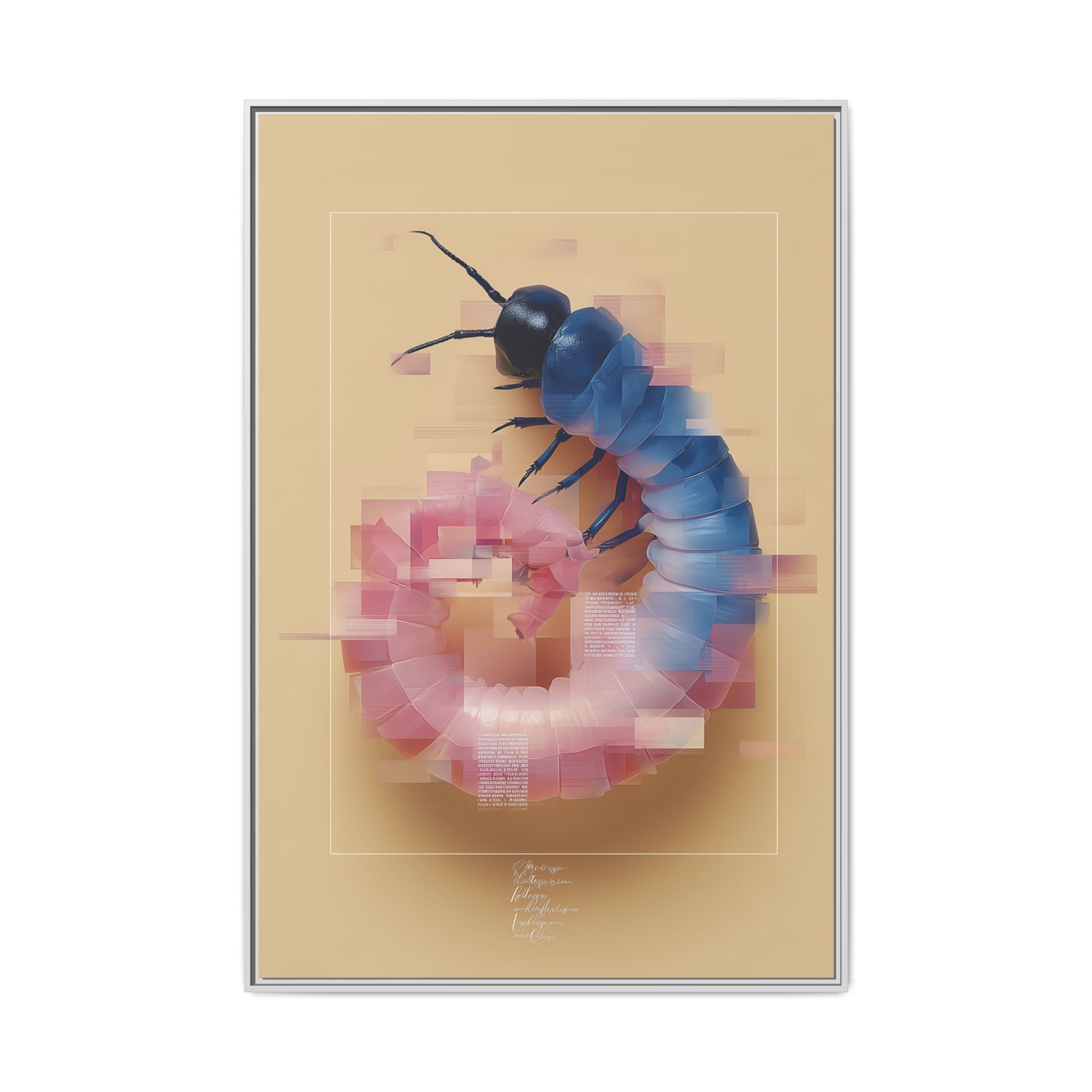 Glitched Symmetry: Digital Insect Mosaic, Pixelated Fragmentation   |    Custom Orders Available