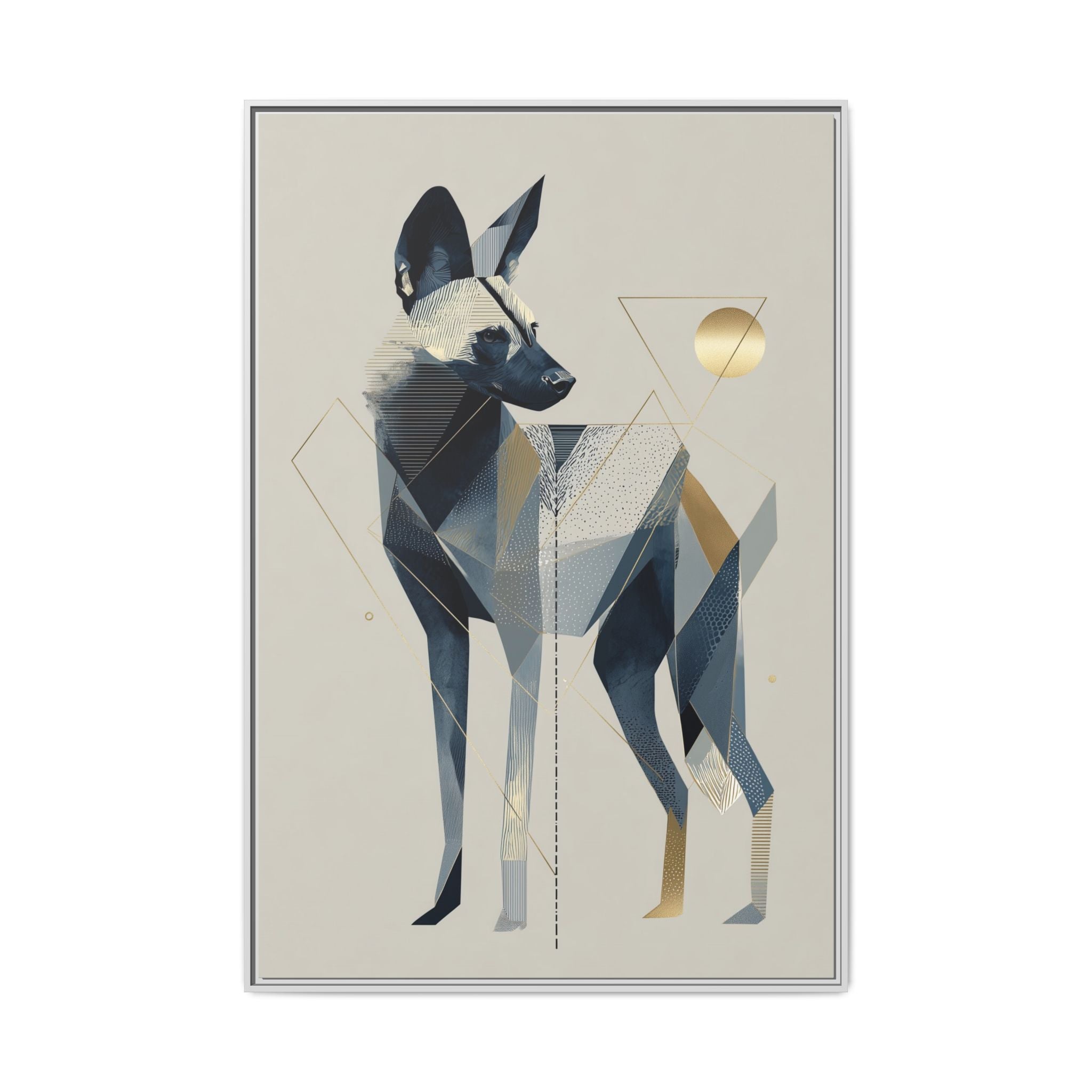 Canine Geometry: Fragmented African Wild Dog Portrait, Modern Graphic Design Study   |  Personalized & Custom Orders Available