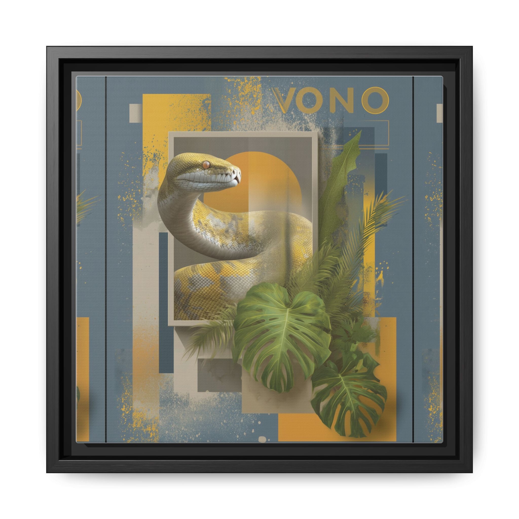 Serpent of Geometric Dimensions: Tropical Vono Design, Abstract Wildlife Art   |  Personalized & Custom Orders Available