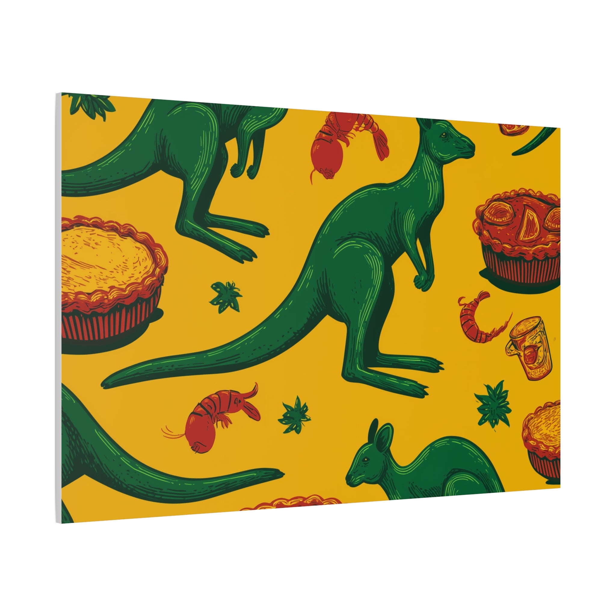 Kangaroo Canvas Wall Art, Vibrant Animal Decor, Unique Gift for Nature Lovers, Fun Kitchen Wall Hanging, Australian Themed Art