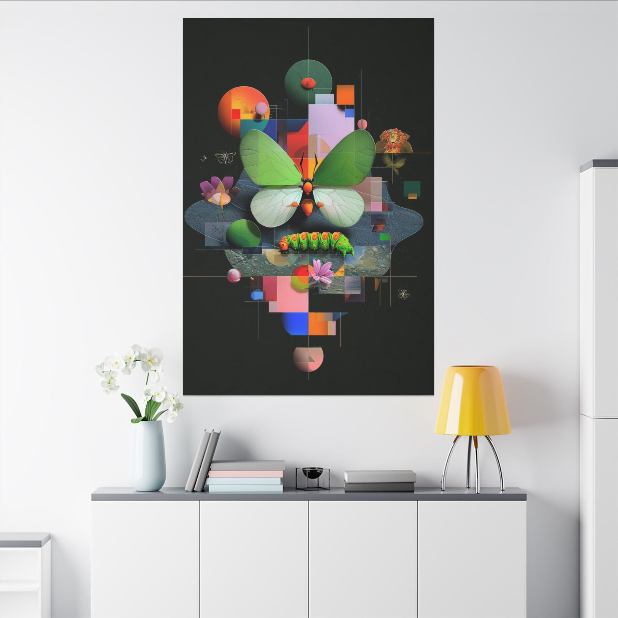 Metamorphosis of Geometry: Abstract Digital Butterfly Composition, Geometric Nature Art   |    Custom Orders Available