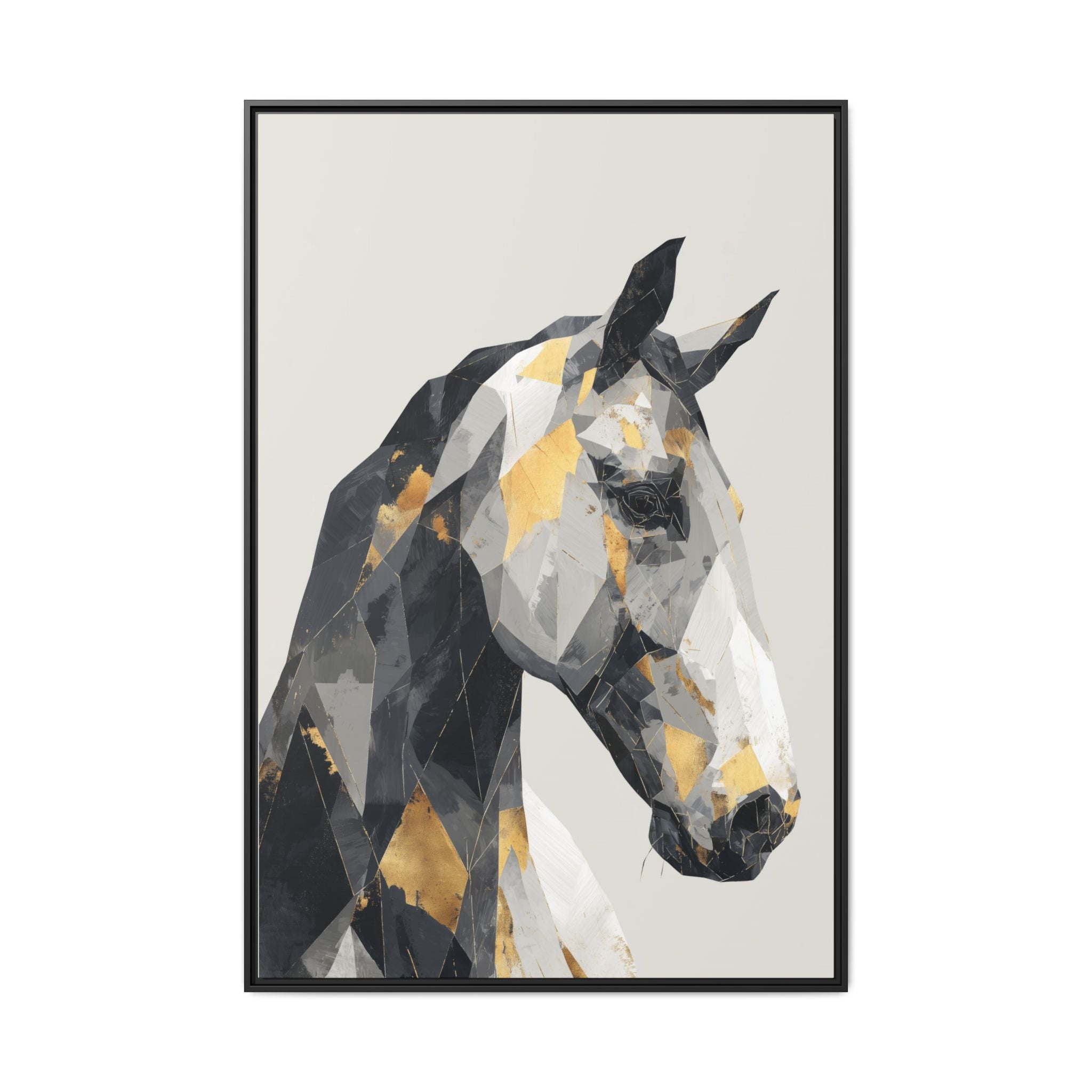 Equine Geometrica: Contemporary Cubist Horse, Metallic Abstract Portrait   |  Personalized & Custom Orders Available