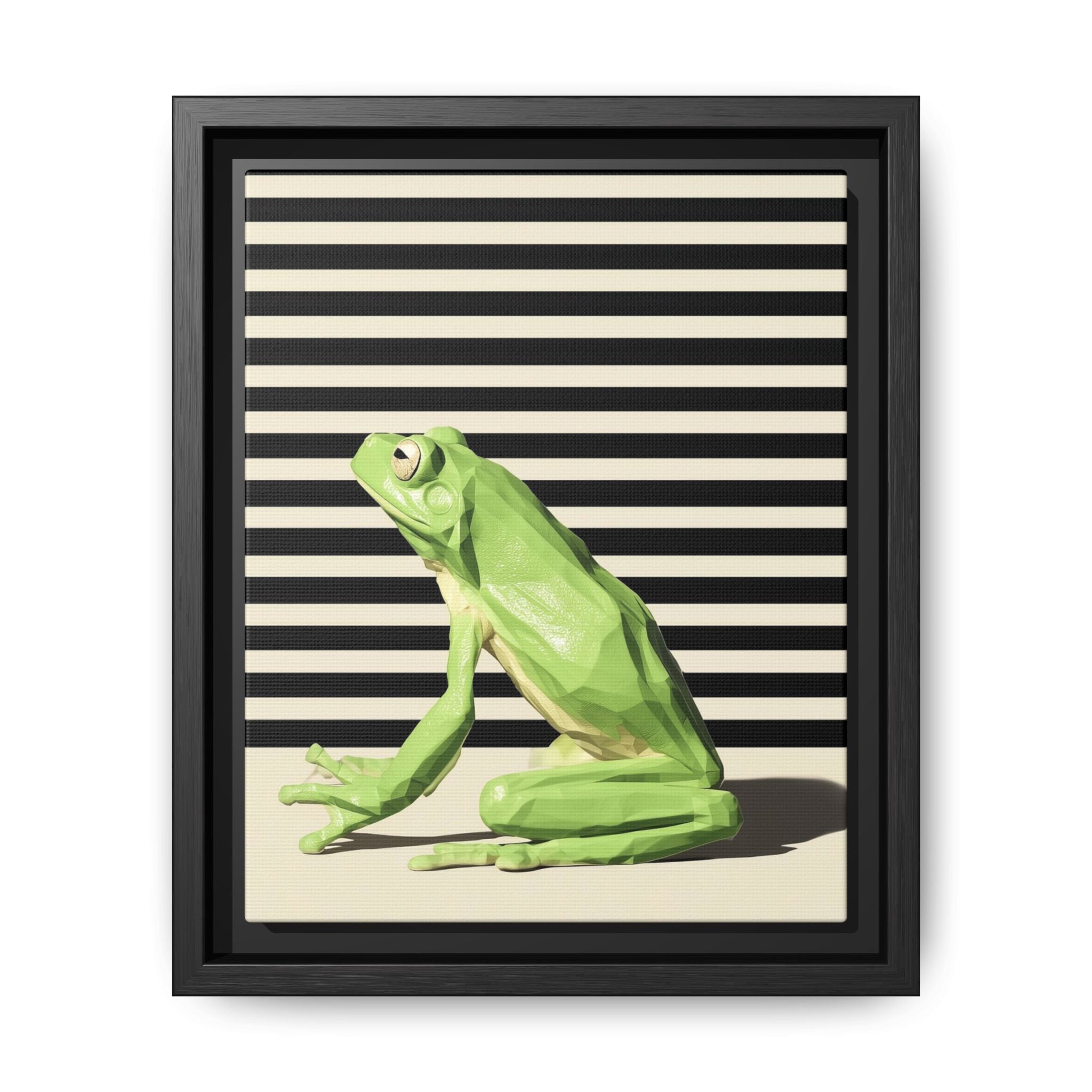 Geometric Frog Framed Print : Low-Poly Amphibian Design, Contemporary Minimalist Art   |  Personalized & Custom Orders Available