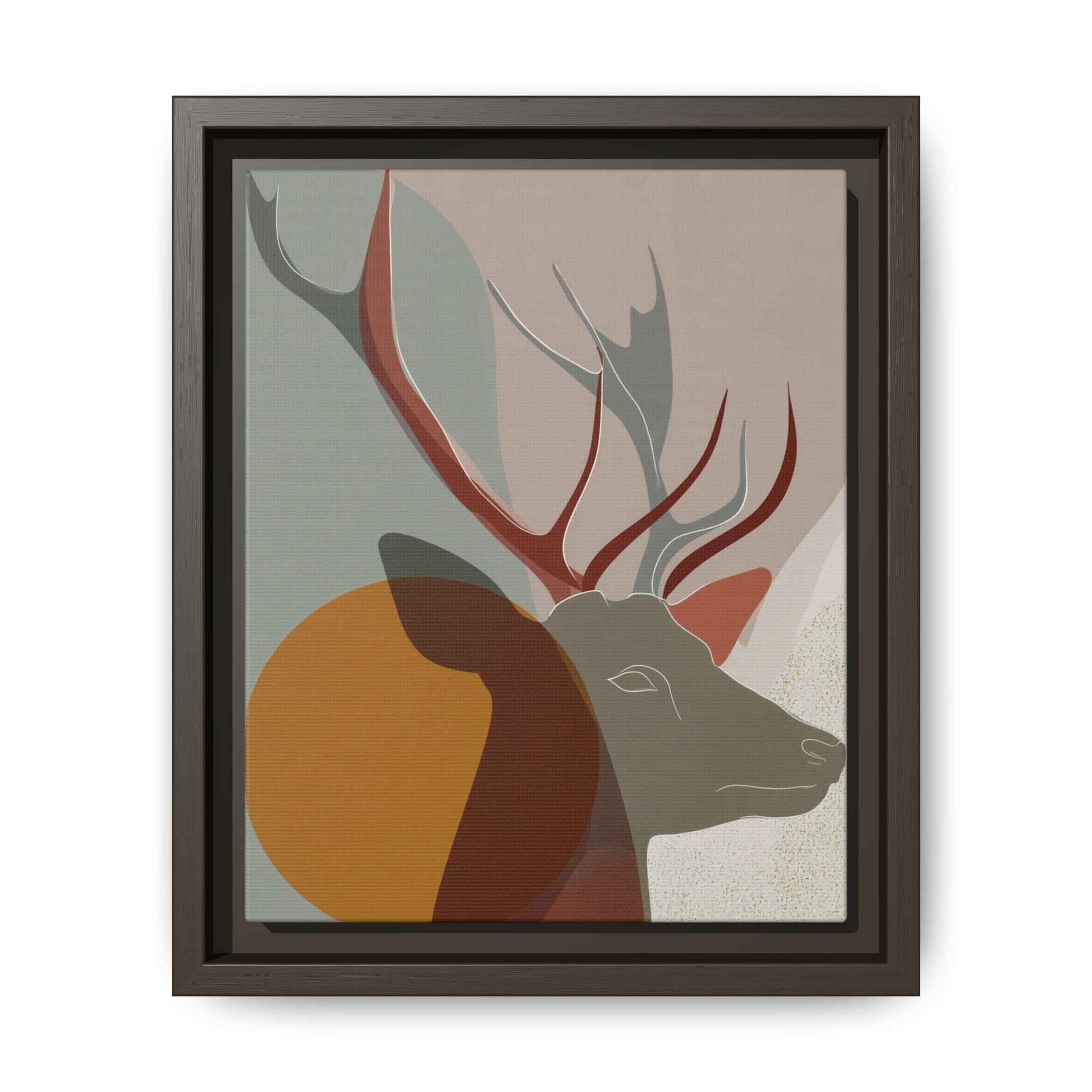 Rustic Reverie Framed Print : Minimalist Deer Profile, Contemporary Graphic Art Print   |  Personalized & Custom Orders Available