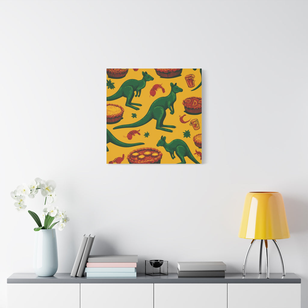 Kangaroo Canvas Wall Art, Vibrant Animal Decor, Unique Gift for Nature Lovers, Fun Kitchen Wall Hanging, Australian Themed Art